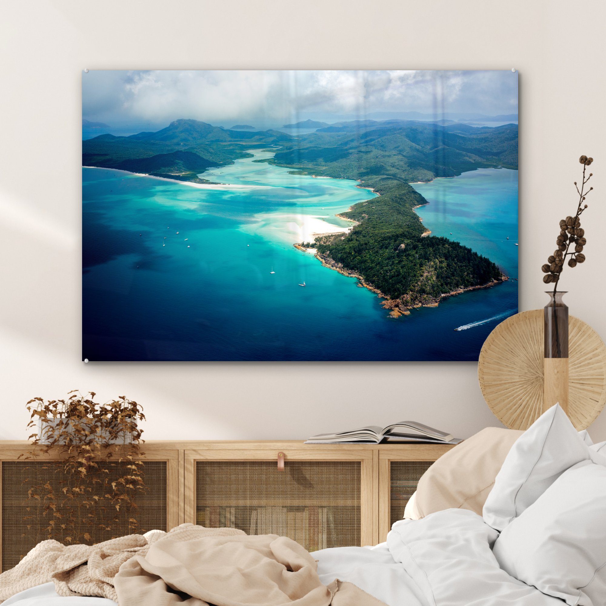 (1 & Whitsunday-Inseln klaren Gewässern Australiens, Acrylglasbild Schlafzimmer Die St), Acrylglasbilder MuchoWow Wohnzimmer in den
