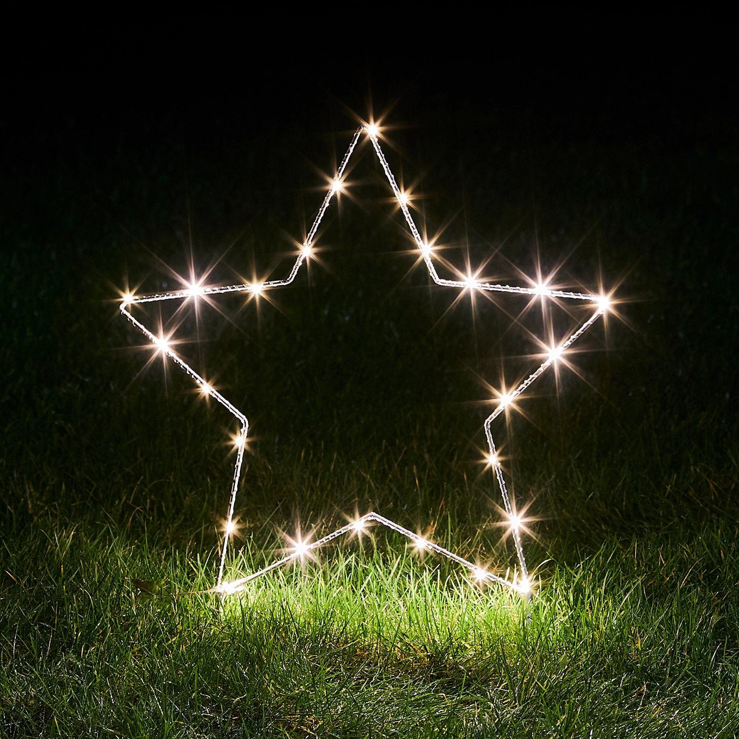 Lights4fun LED-Stern für außen 25er Micro LED Osby Stern Stableuchte, LED fest integriert