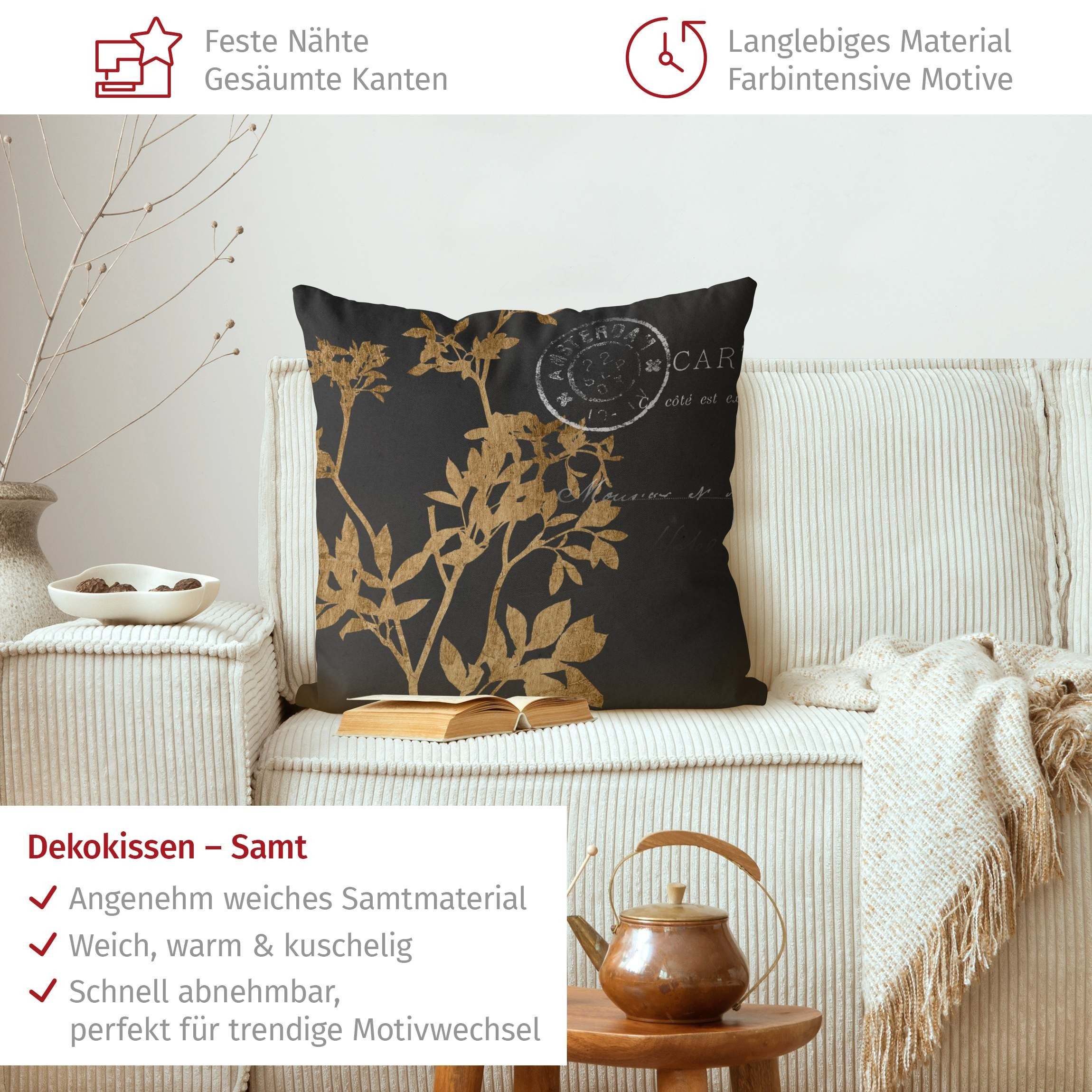 Bilderdepot24 Dekokissen drinnen Kissenhülle/ Sofakissen/ Zierkissen Kissenhülle schwarz mit Mo, Bezug mit / ohne Füllung Zierkissen Outdoor Sofa Bett