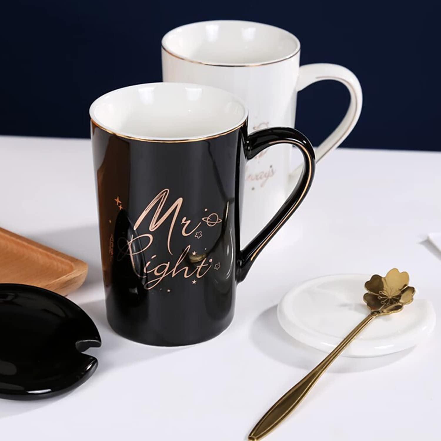 LuxusKollektion Tasse Mr und Mrs Tassen Set Hochzeit Valentinstag Geschenk Brautpaar, Keramik – Bild 4 von 5