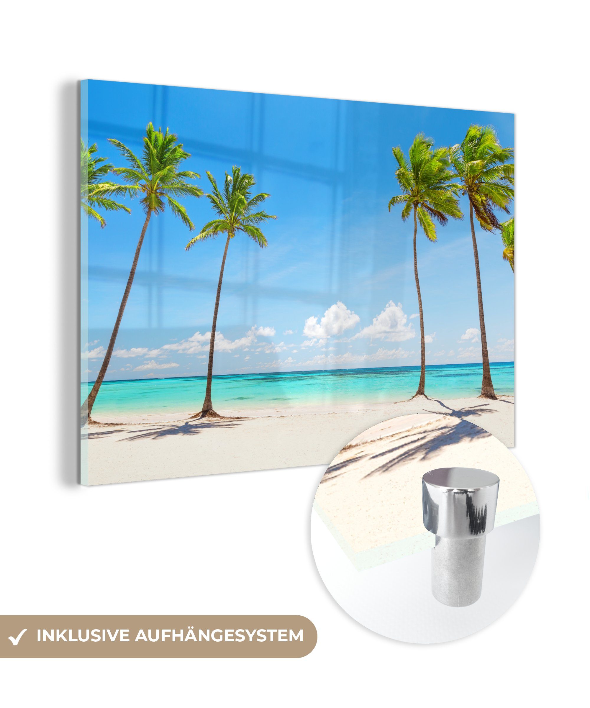 MuchoWow Acrylglasbild Palme - Strand Sommer, & Acrylglasbilder (1 Wohnzimmer St), Schlafzimmer - Schatten 