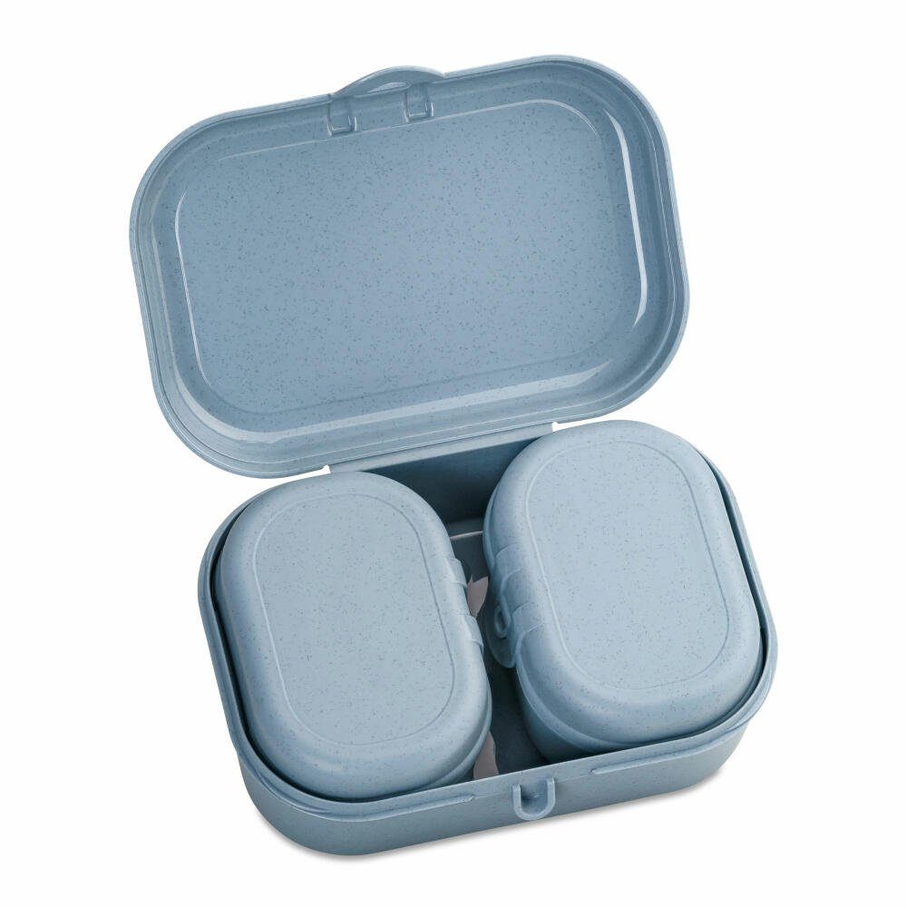 KOZIOL Lunchbox Pascal Ready Mini 3er Set Nature Flower Blue, Biozirkulärer Kunststoff, (Set, 3-tlg)