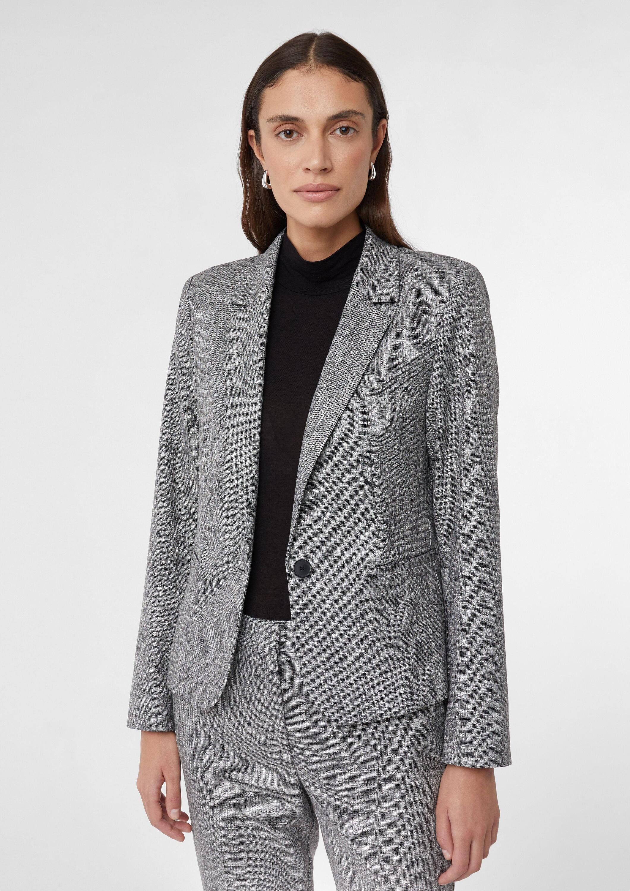 comma Jackenblazer Indoor-Blazer Taillierter Blazer in Salt und Pepper Opti günstig online kaufen
