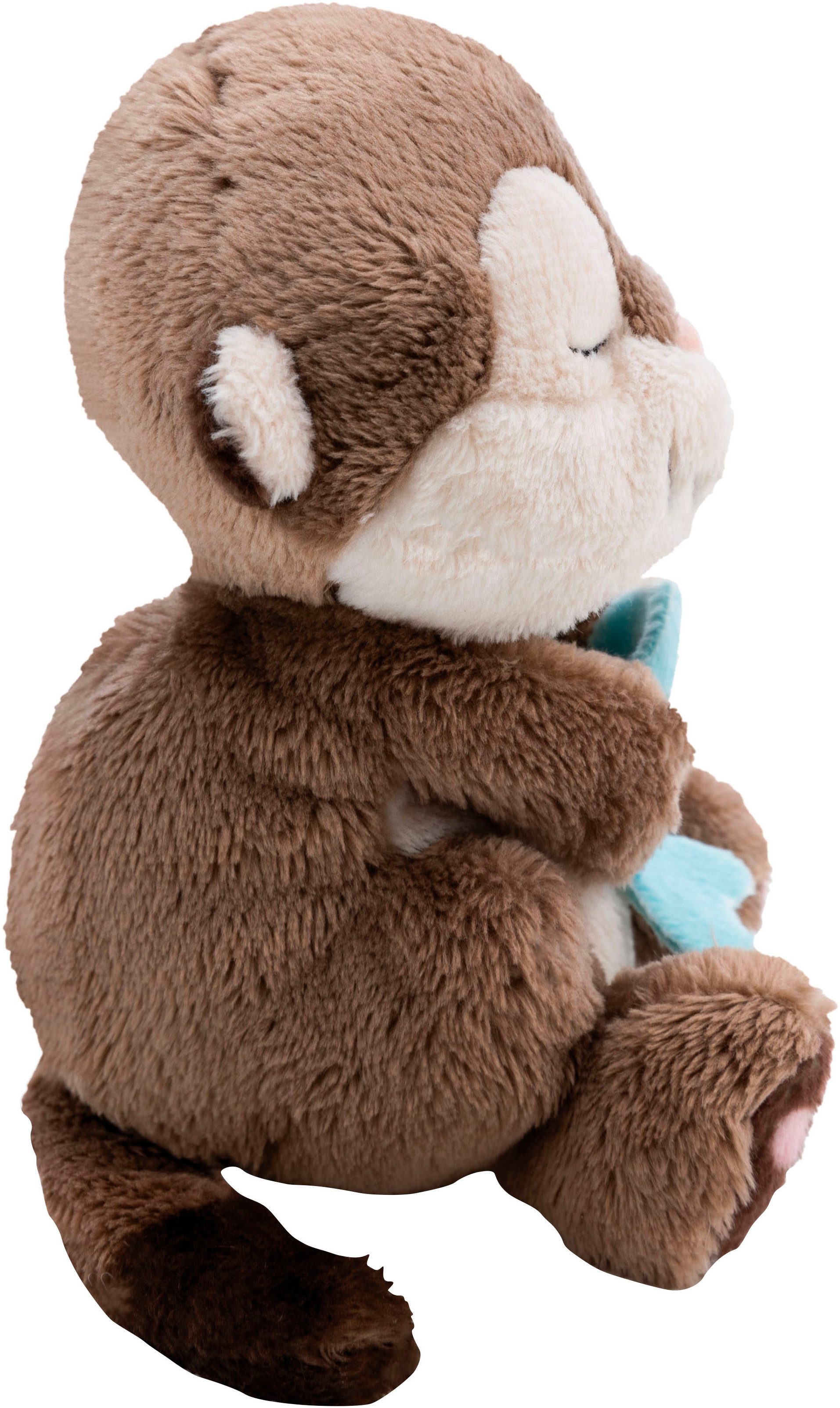 Nici Kuscheltier Sleeping Pets GREEN, Otter mit Fisch 12 cm schlafend im Körbchen blau