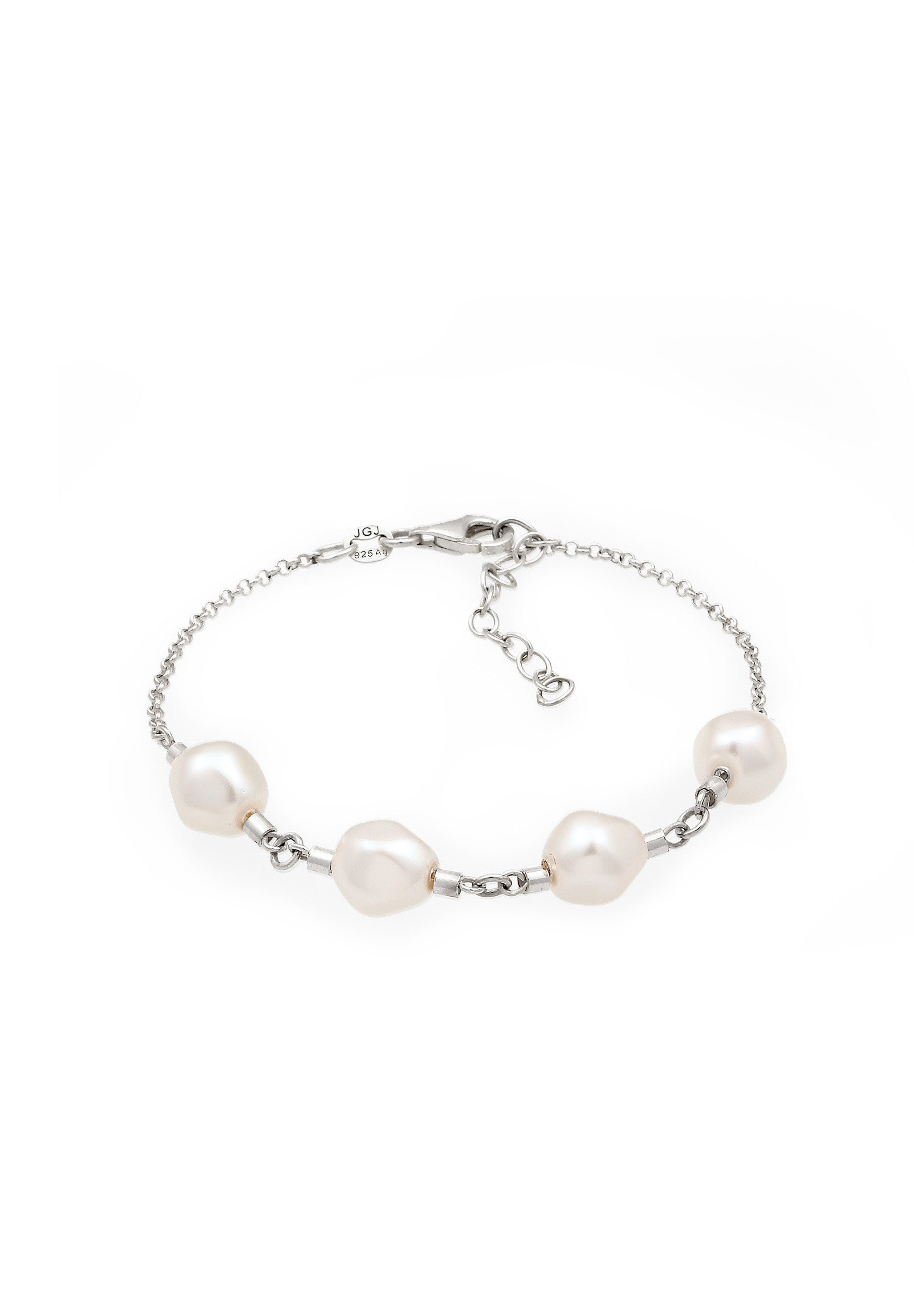 Elli Perlenarmband Armband mit Swarovski® Perlen Weiß 925 Sterling Silber