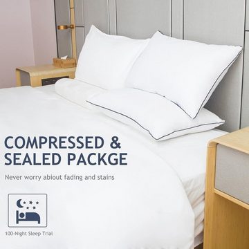 Kopfkissen 2er-Pack SUMITU Deluxe Hotelbettkissen hypoallergenes Kissen 60x60cm, UE Stock, Atmungsaktive Baumwolle