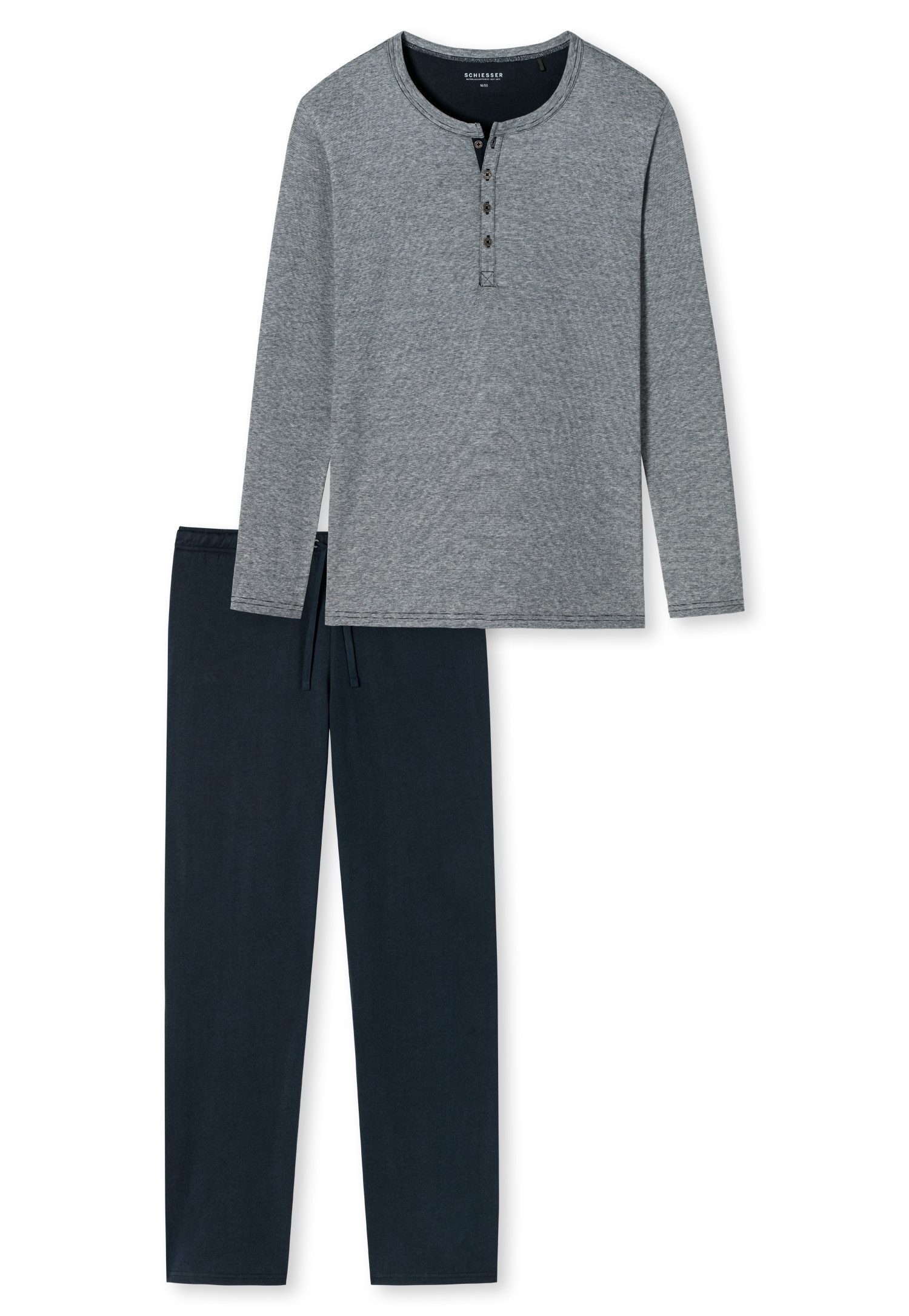 Schiesser Pyjama selected! premium inspiration (2 tlg) mit praktischer Knop günstig online kaufen