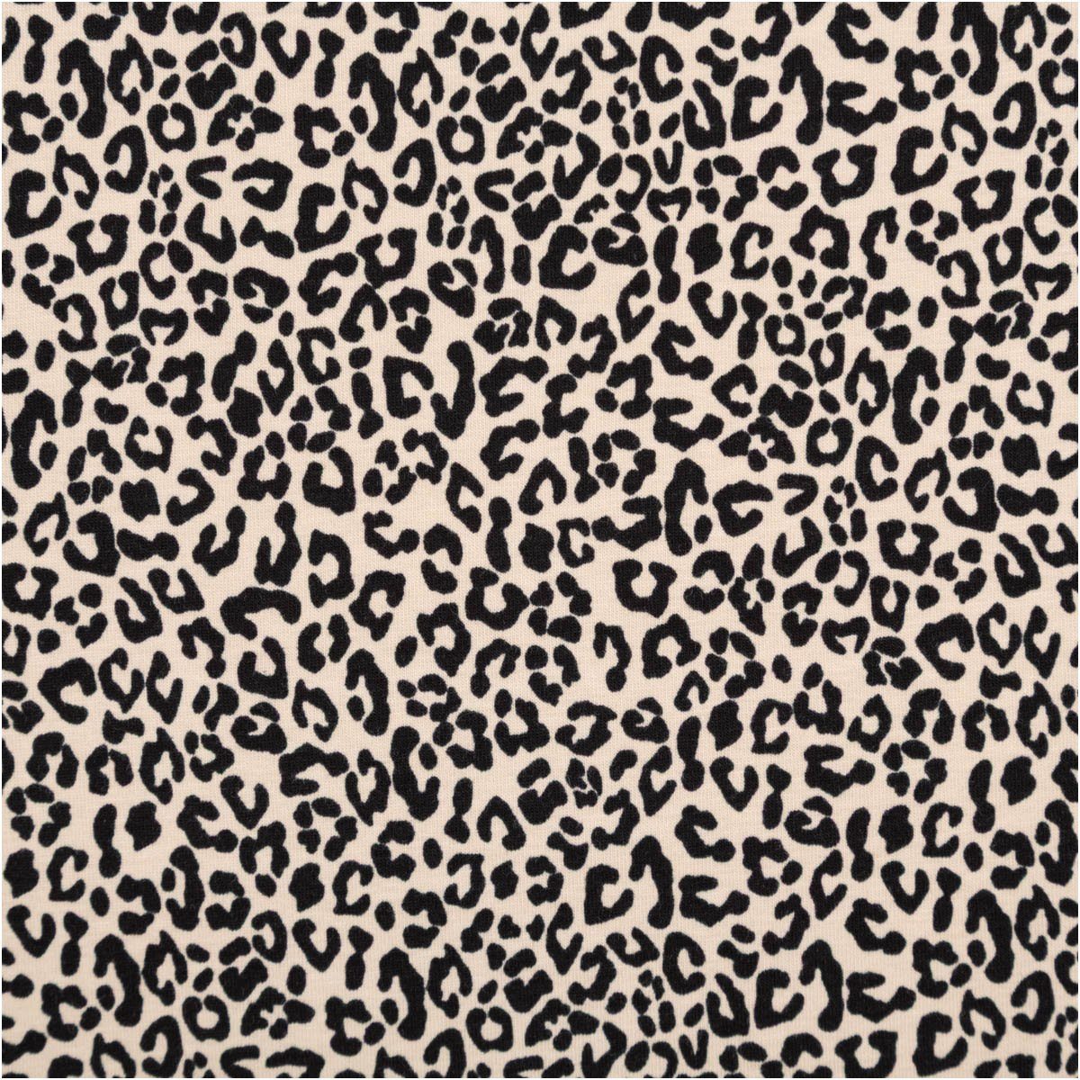 SCHÖNER LEBEN. Stoff Jersey Stoff Meterware Baumwolljersey Leo beige schwarz 150cm, pflegeleicht