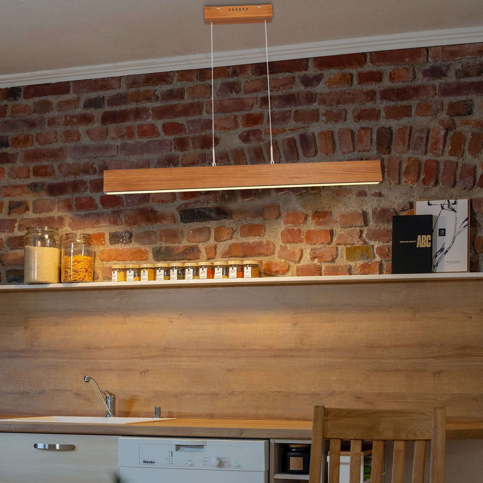 LED, Warmweiß, Hängeleuchte Küche, fest Holz, modern, Hängeleuchte Flur Hängelampe GLOBO LED Globo Esszimmer Pendellampe, integriert, Wohnzimmer Pendelleuchte Schlafzimmer, dimmbar,