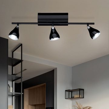 WOFI LED Deckenleuchte, LED-Leuchtmittel fest verbaut, Warmweiß, LED Decken Strahler Wohn Zimmer Beleuchtung Flur Lampe schwarz Spots