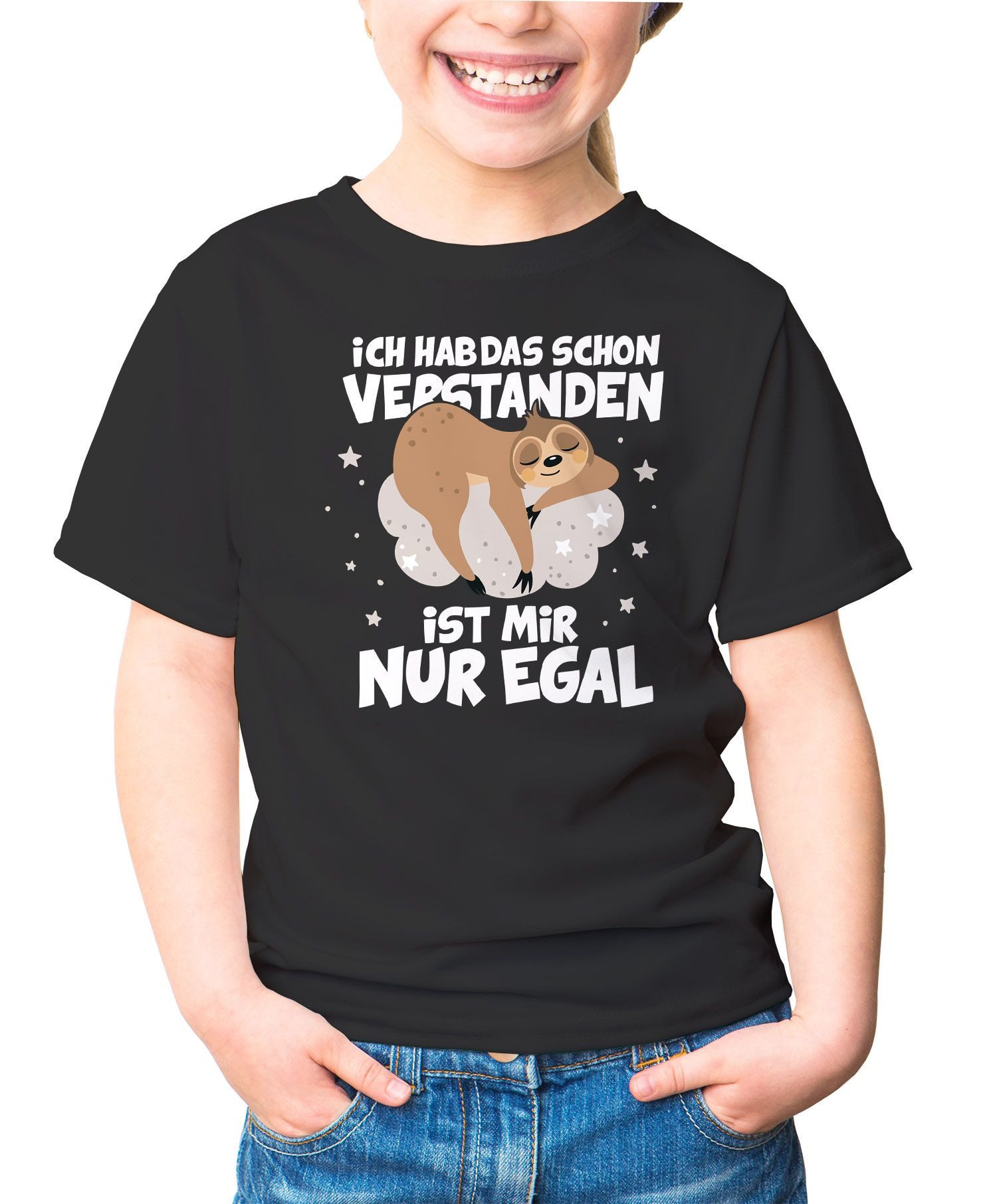 Print-Shirt Kinder T-Shirt Mädchen Faultier Spruch lustig Ich hab das schon