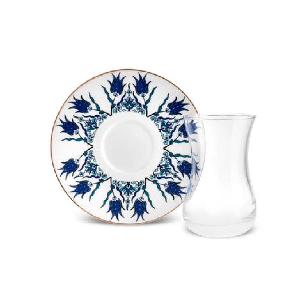 Karaca Teeservice Karaca Iznik Türkisches Teeset 12-teilig, Bone China, 6 Pers.