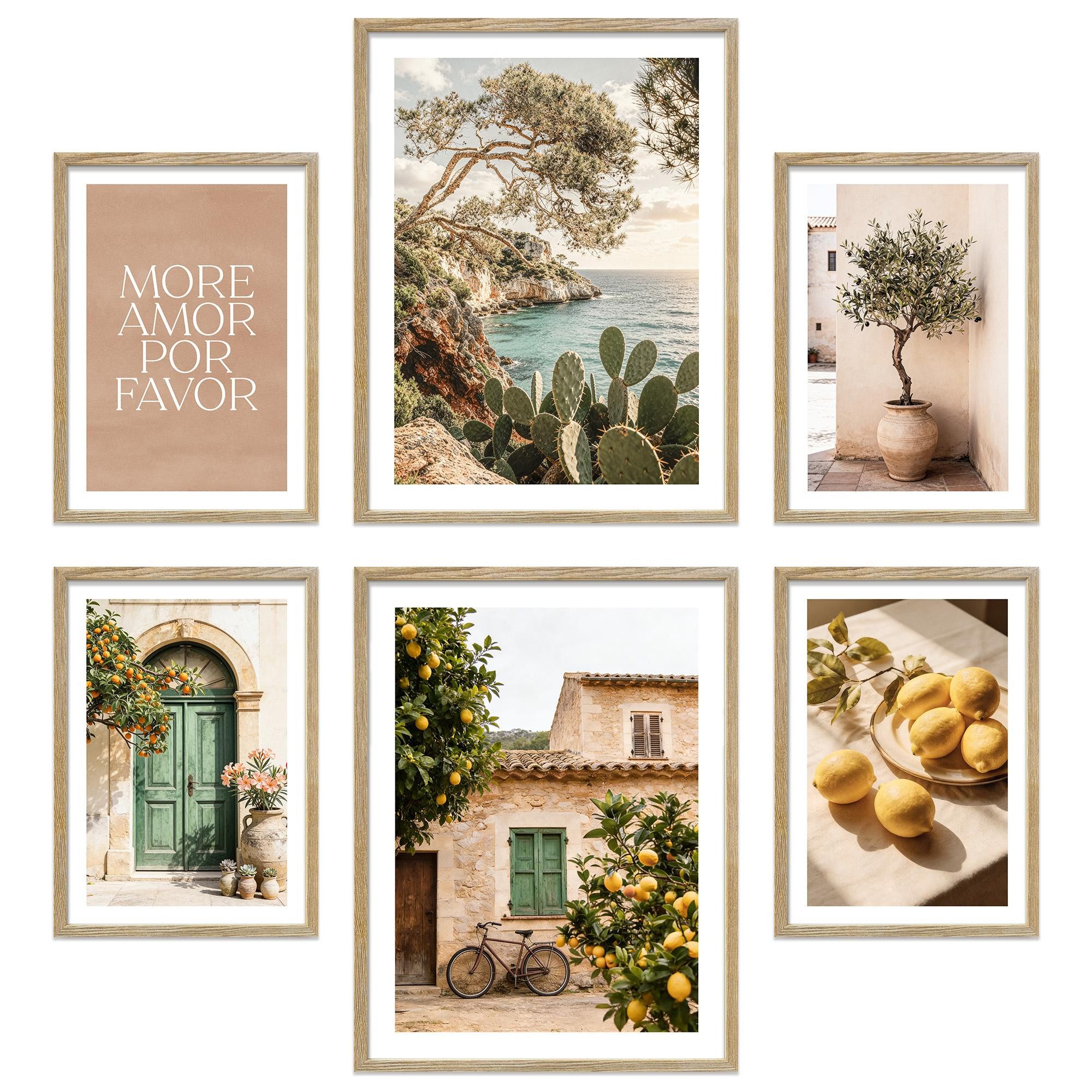 ARTFAVES Bilder-Collage Poster Set La Dulce Vida Española I mehrteilige Bilderwand I Wandbilde, (Wandbilder modern, 6 St)