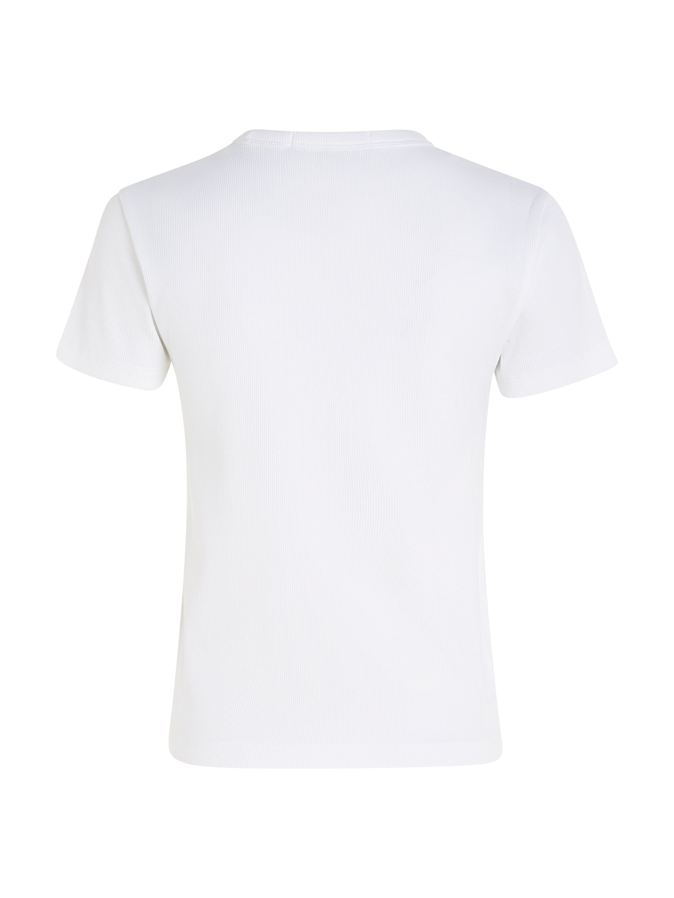 White Calvin TEE T-Shirt Klein RIB Jeans Bright WOVEN REGULAR LABEL