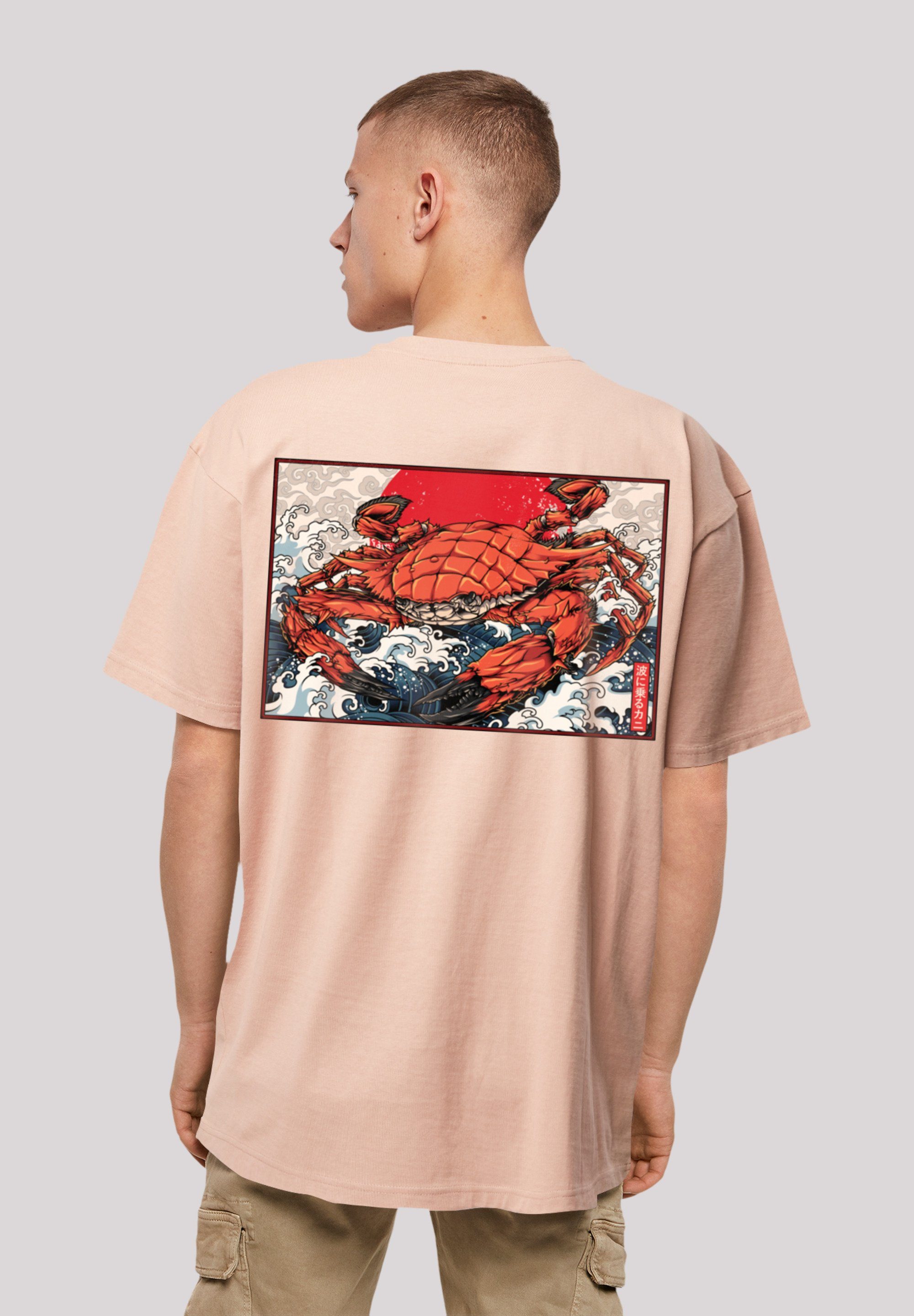 F4NT4STIC T-Shirt Crab Kanji Japan Print amber