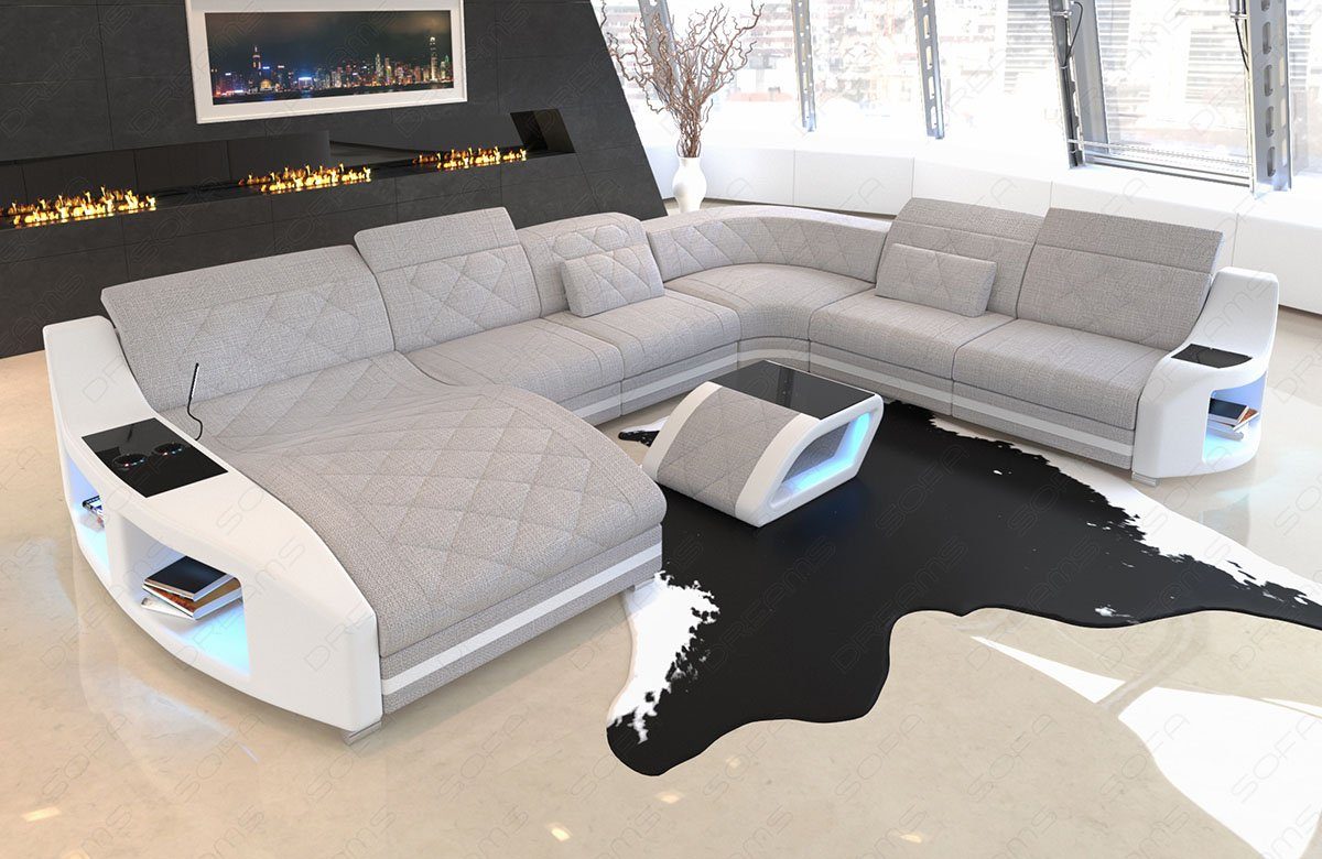 Sofa Dreams Sofa Sofa Designersofa Polsterstoff Swing XXL H Strukturstoff Stoffsofa, Couch wahlweise mit Bettfunktion
