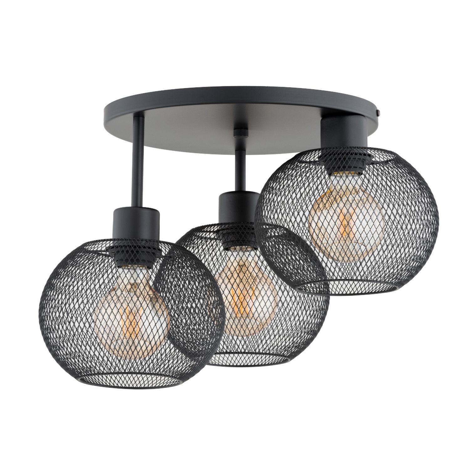 Licht-Erlebnisse Deckenleuchte HANOSO, ohne Leuchtmittel, Metall E27 43 cm breit Schwarz 3-flammig Modern Frame Schirm