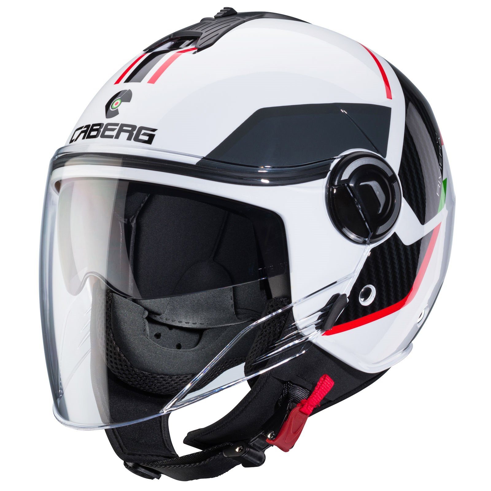 Caberg Motorradhelm Caberg Riviera V4 X Geo Italia weiss / schwarz / grün / rot XS (1er Set)