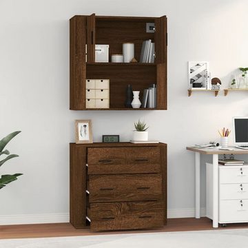 vidaXL Sideboard Highboard Braun Eichen-Optik Holzwerkstoff (2 St)