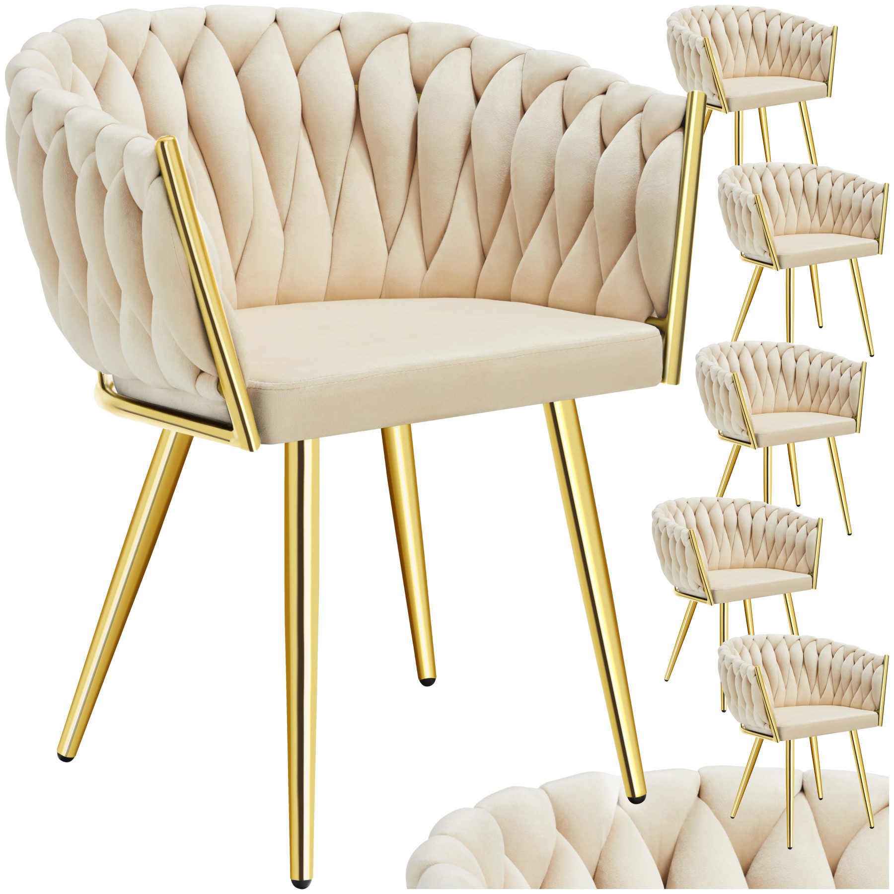 tectake Esszimmerstuhl Küchenstuhl Astano, Belastbarkeit 120 kg, sandfarben günstig online kaufen