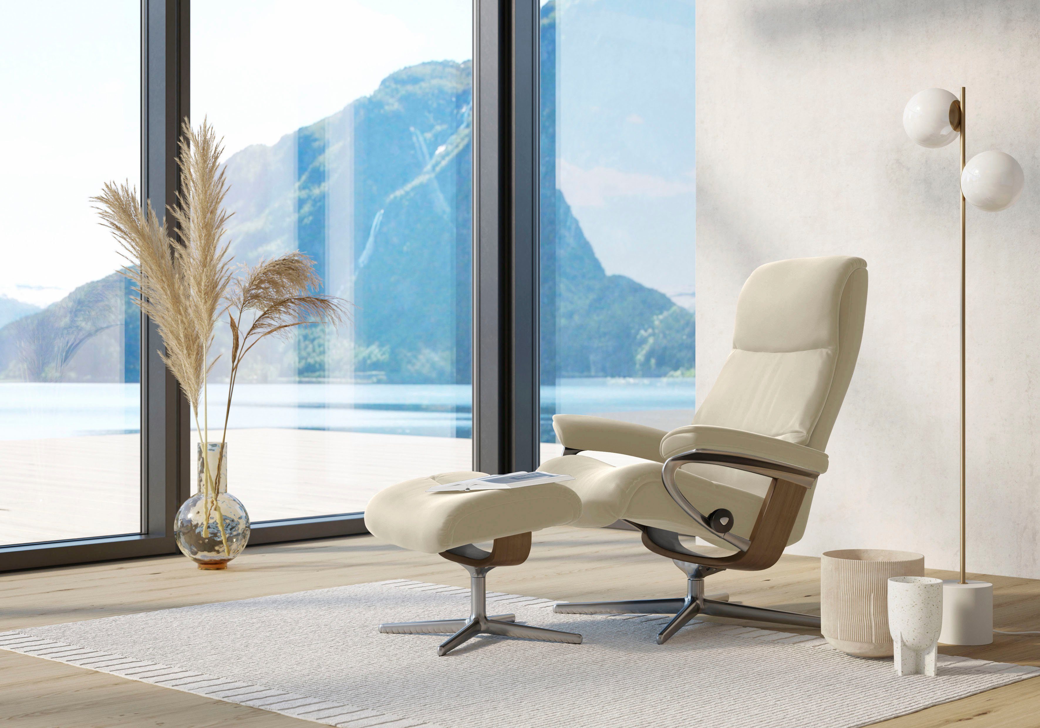 Stressless® Relaxsessel View, mit Cross Base, Größe S, M & L, Holzakzent Eiche