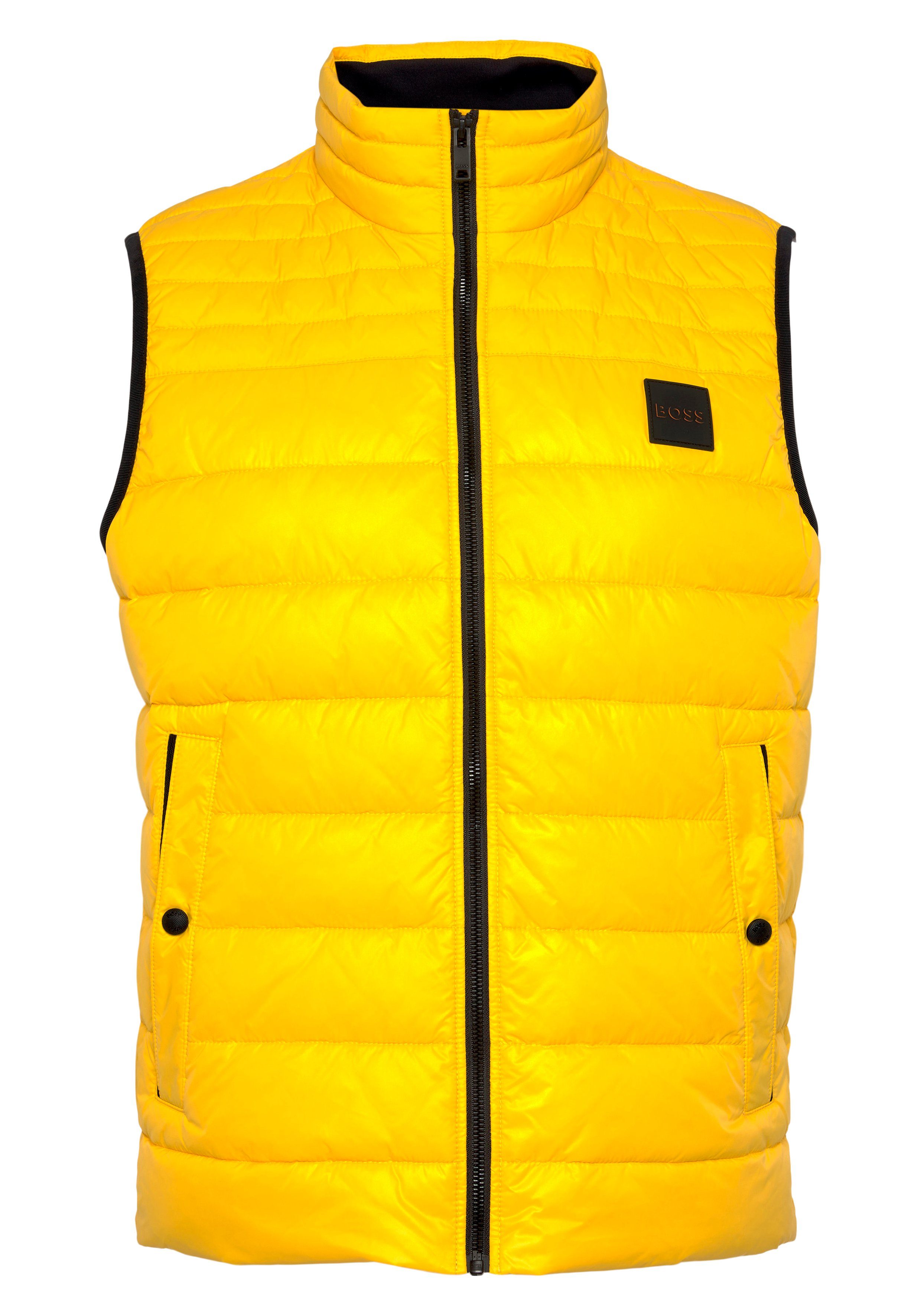 BOSS ORANGE Steppweste Brust Yellow BOSS mit der Odeno Light/Pastel Logo auf