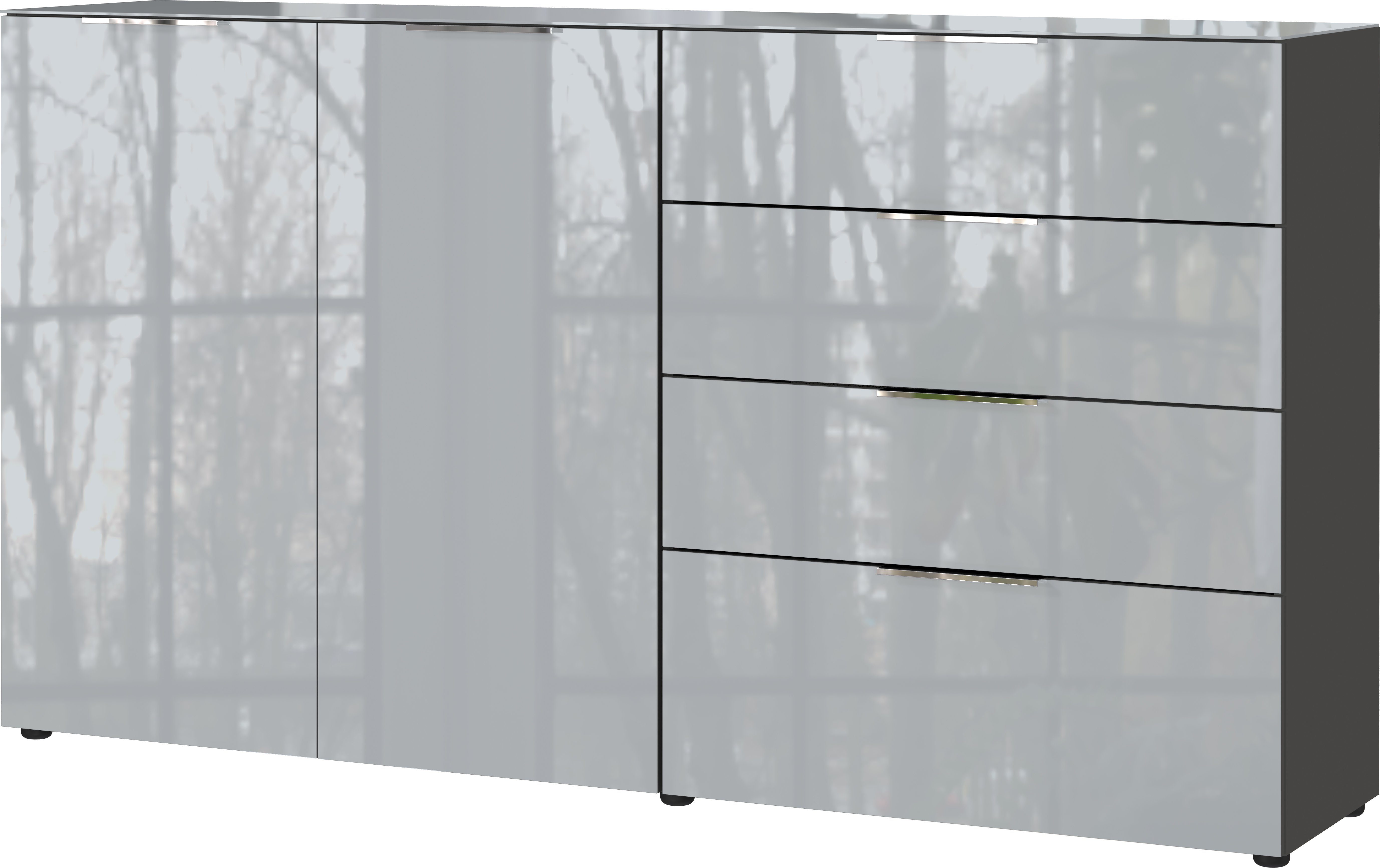 GERMANIA Sideboard Oakland mit Glasauflage, Breite: 134 oder 184 cm, Soft-close, verstellb. Böden, Made in Germany – Bild 5 von 5