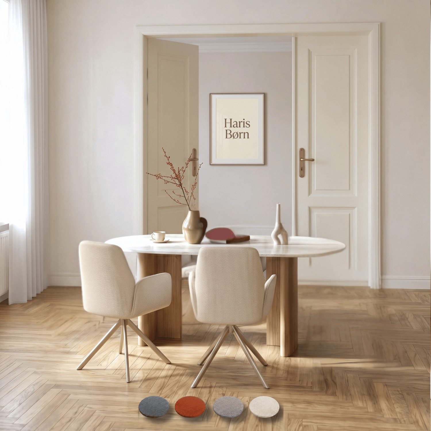 Haris Børn Esszimmerstuhl Armlehnstuhl drehbar - Polsterstühle für Esszimmer (Set, 2 St), Premium Esszimmerstühle drehbar & Esstisch Stühle - Drehstuhl