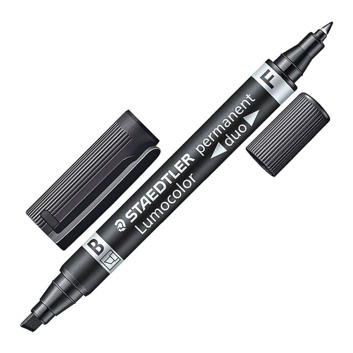STAEDTLER Permanentmarker Lumocolor permanent duo, (1-tlg), mit Rund- und Keilspitze
