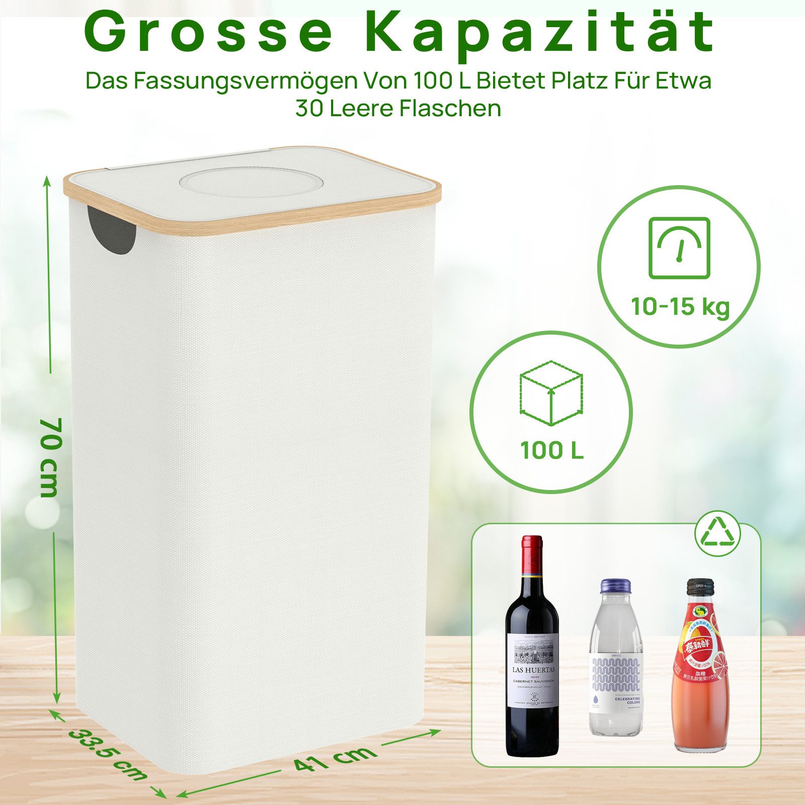 skelo Flaschenkorb Pfandflaschen Sammelbehälter, 100L Fasst 30 Leere Flasch günstig online kaufen