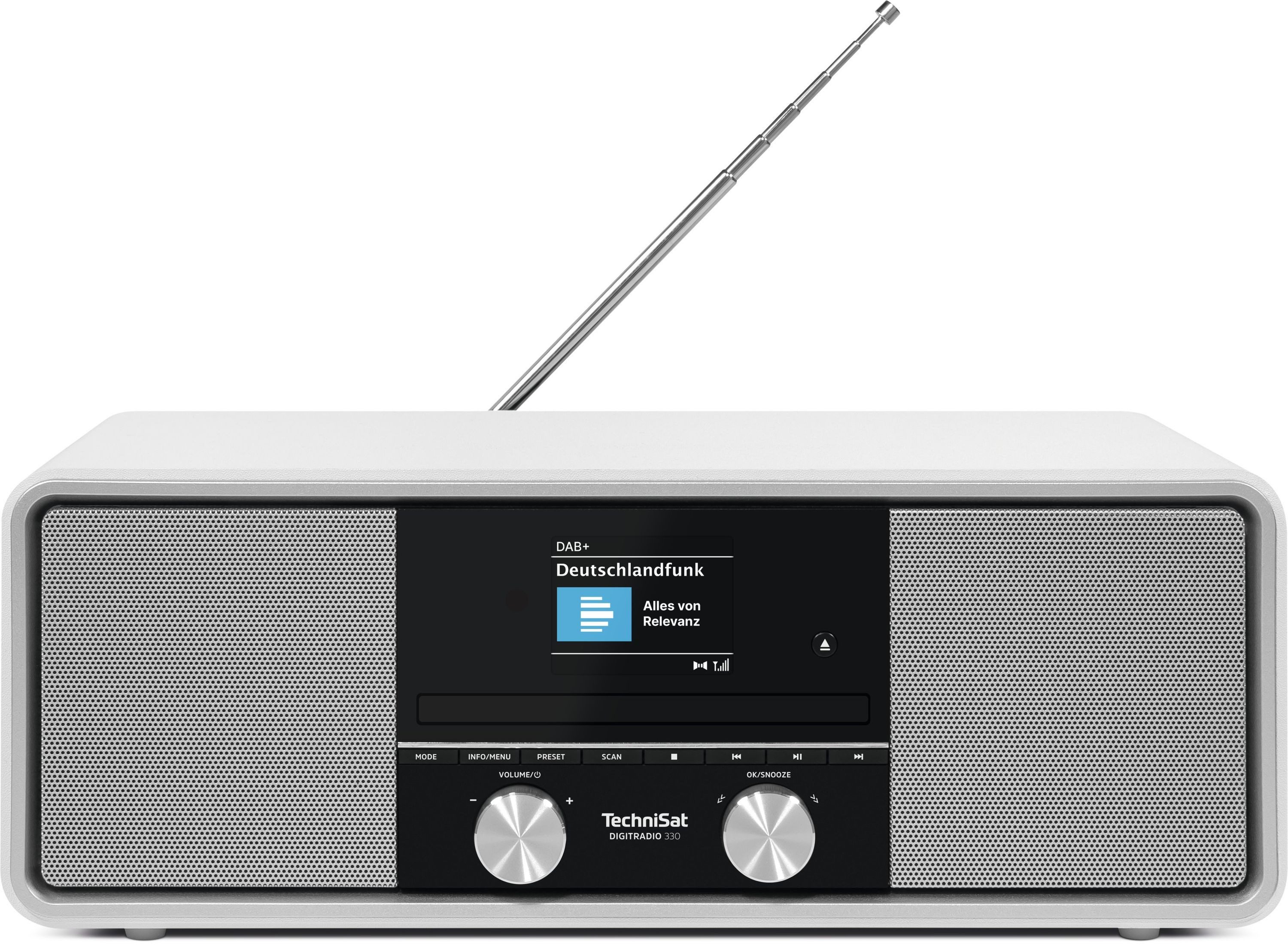 TechniSat DIGITRADIO 330 Digitalradio (DAB) (Digitalradio (DAB), FM-Tuner mit RDS, 10 W, UKW, CD-Player, Bluetooth, USB, Farbdisplay, Wecker, Fernbedienung)