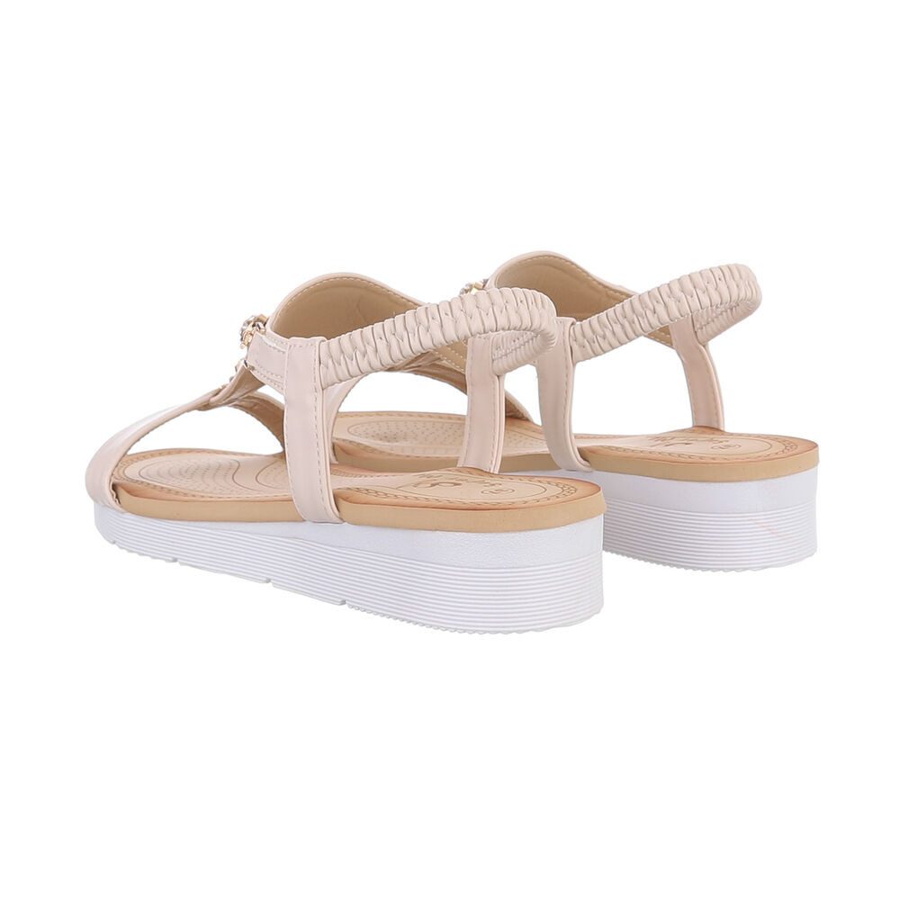 Ital-Design Komfortable Sandalen für jeden Anlass Riemchensandalette (86016816) Keilabsatz/Wedge Keilsandaletten in Beige