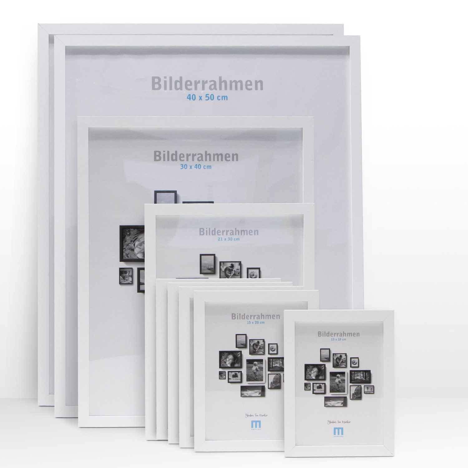 M MERCEO Bilderrahmen, 8-tlg. Bilderrahmen-Set Weiß (13x18cm bis 40x50cm) günstig online kaufen