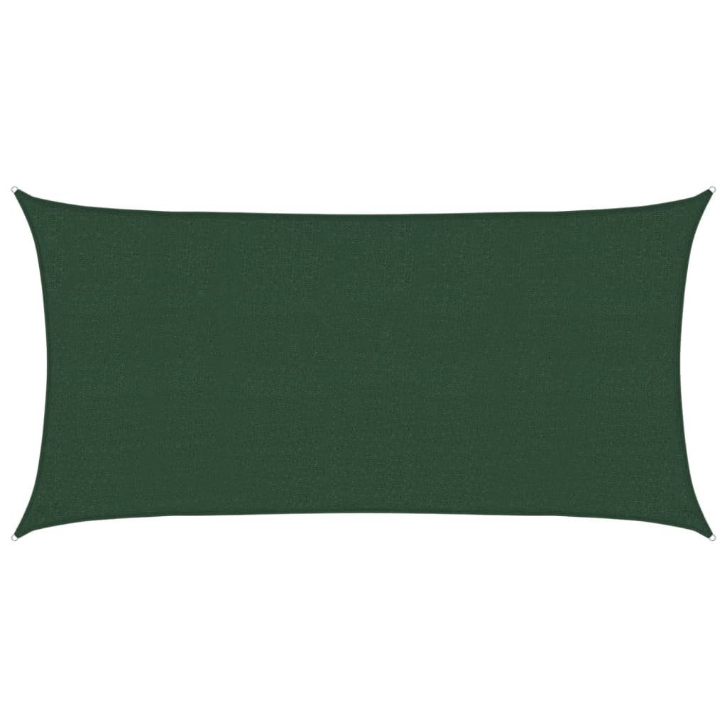vidaXL Sonnensegel Sonnensegel 160 g/m² Dunkelgrün 2x4 m HDPE, (1-tlg)