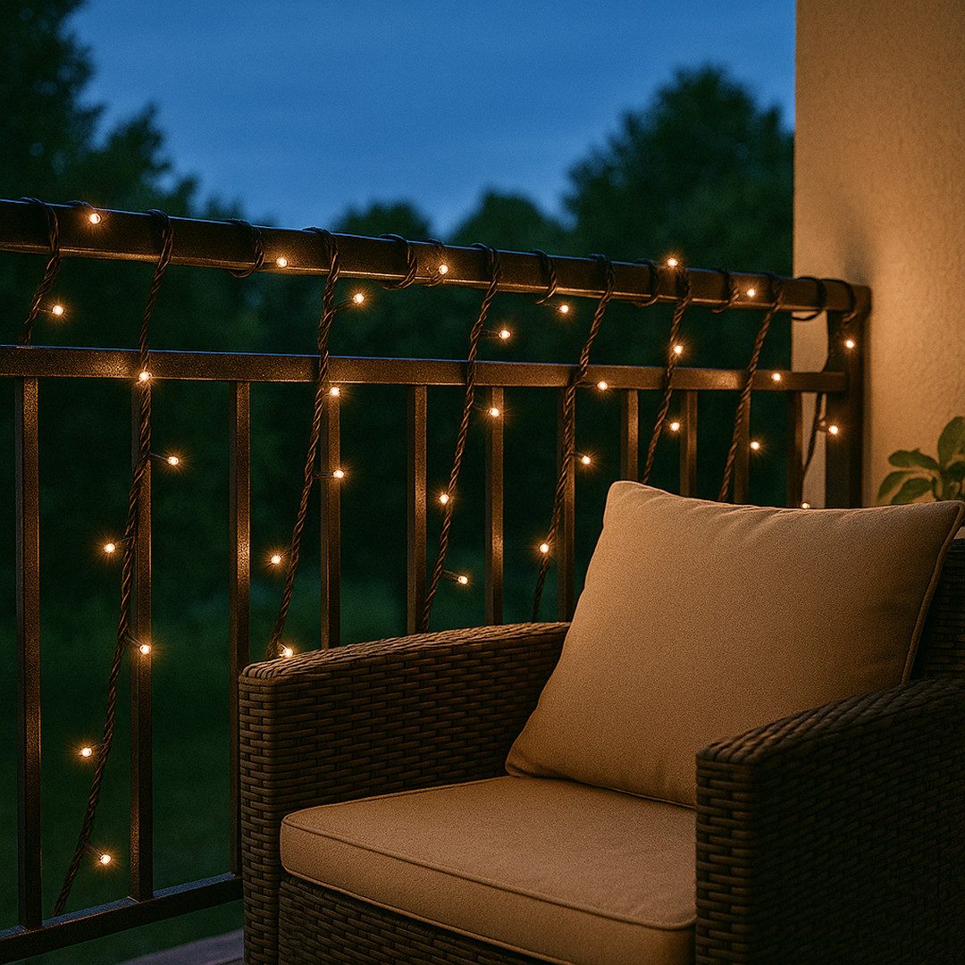 STAR TRADING LED Dekolicht LED Lichterkette Akku, LED Lichterkette Akku 160 LEDs Warmweiß 11,2 m Schwarz – Bild 4 von 5