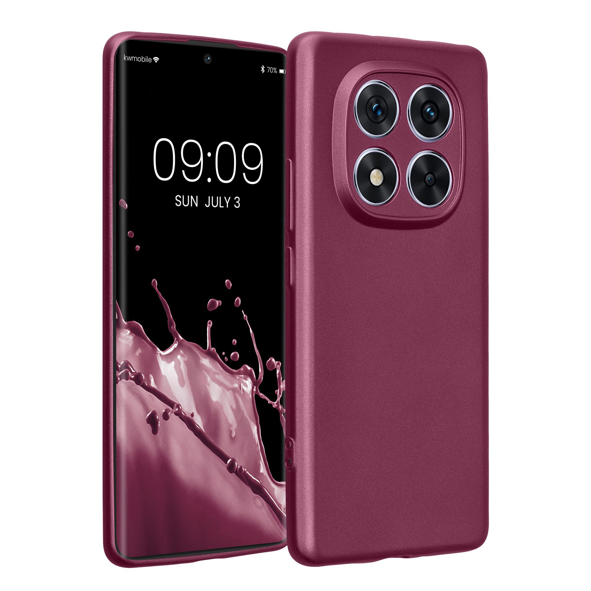 kwmobile Handyhülle Handyhülle für Xiaomi Redmi Note 14 Pro 5G / Poco X7 Hülle, weiche Silikon Case metallisch schimmernd - Schutzhülle Cover