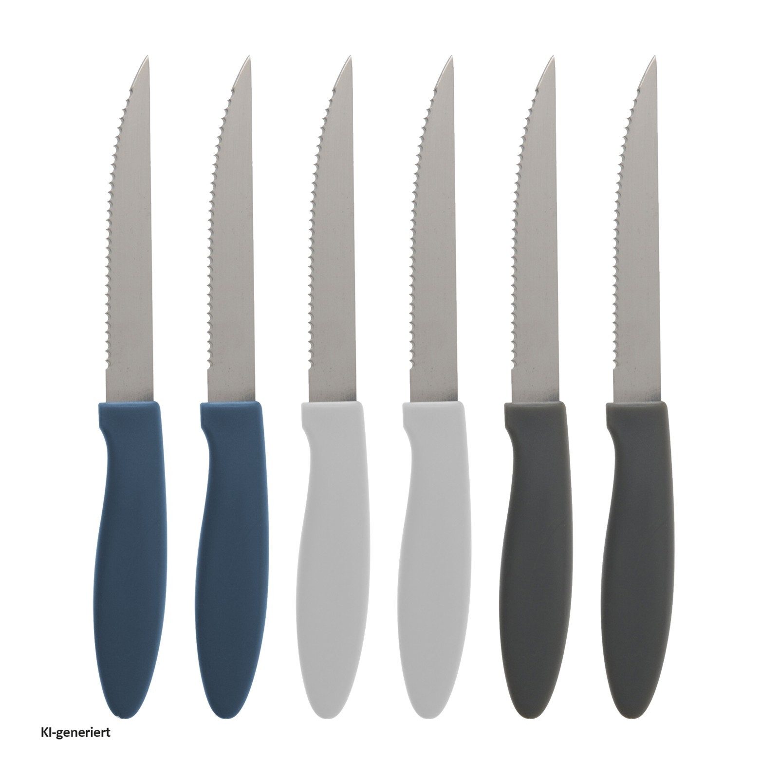Neuetischkultur Steakkochmesser Steakmesser Set 6-teilig, Tafelmesser Essbesteck