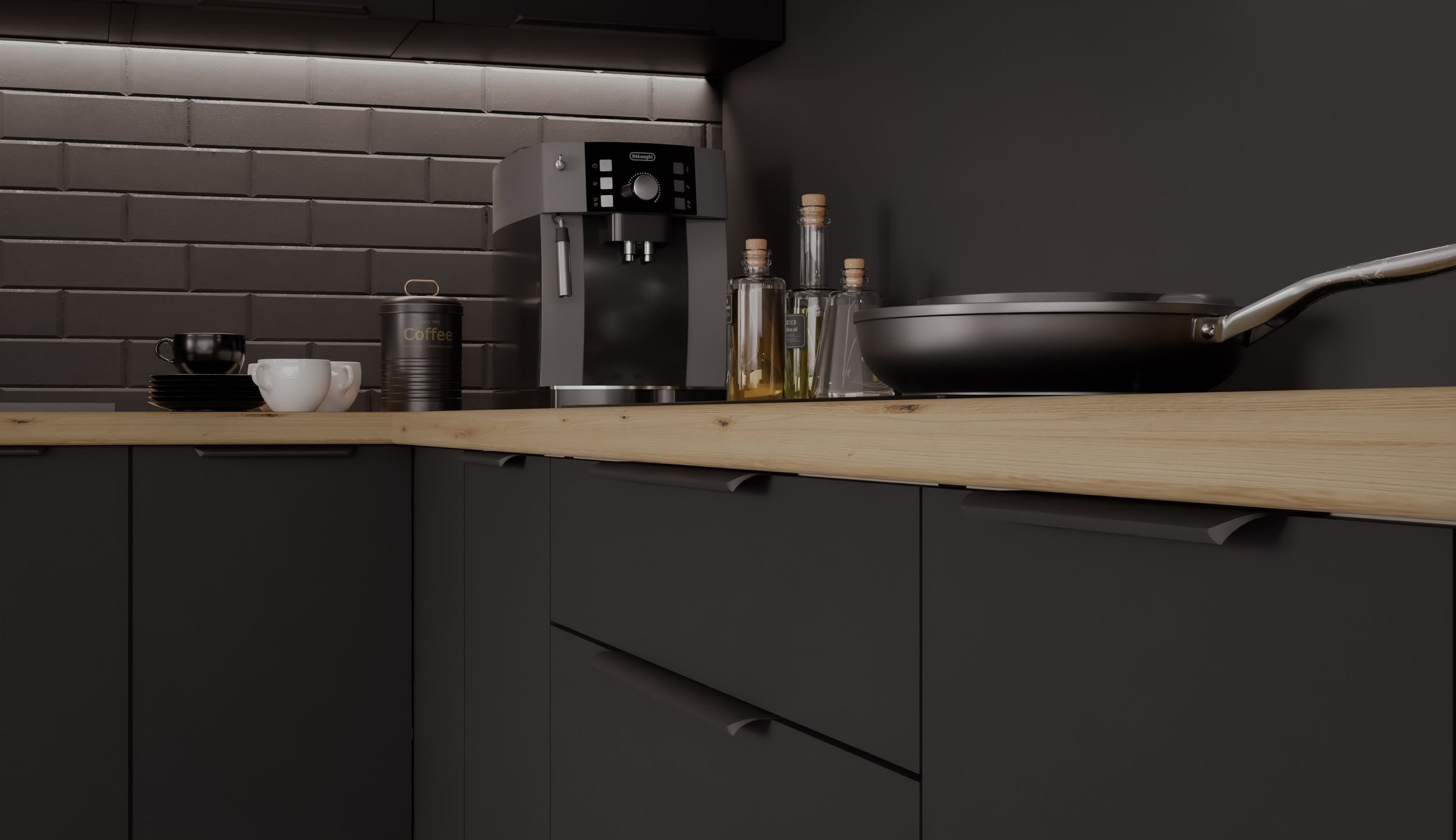 Kitchen Price Bomb Corner Kitchen SIENA 350x290 cm Kitchen Unit Kitchen Block Kitchen Fitted Kitchen Black