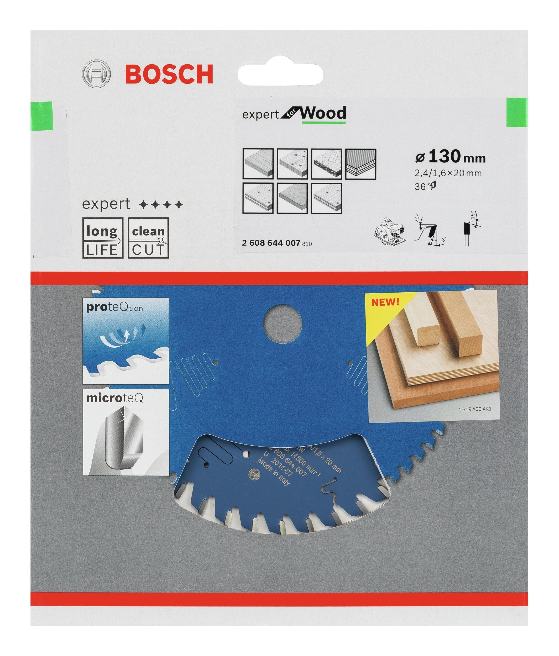 BOSCH Kreissägeblatt Expert 36Z, For x 20 2,4 mm - x Wood 130