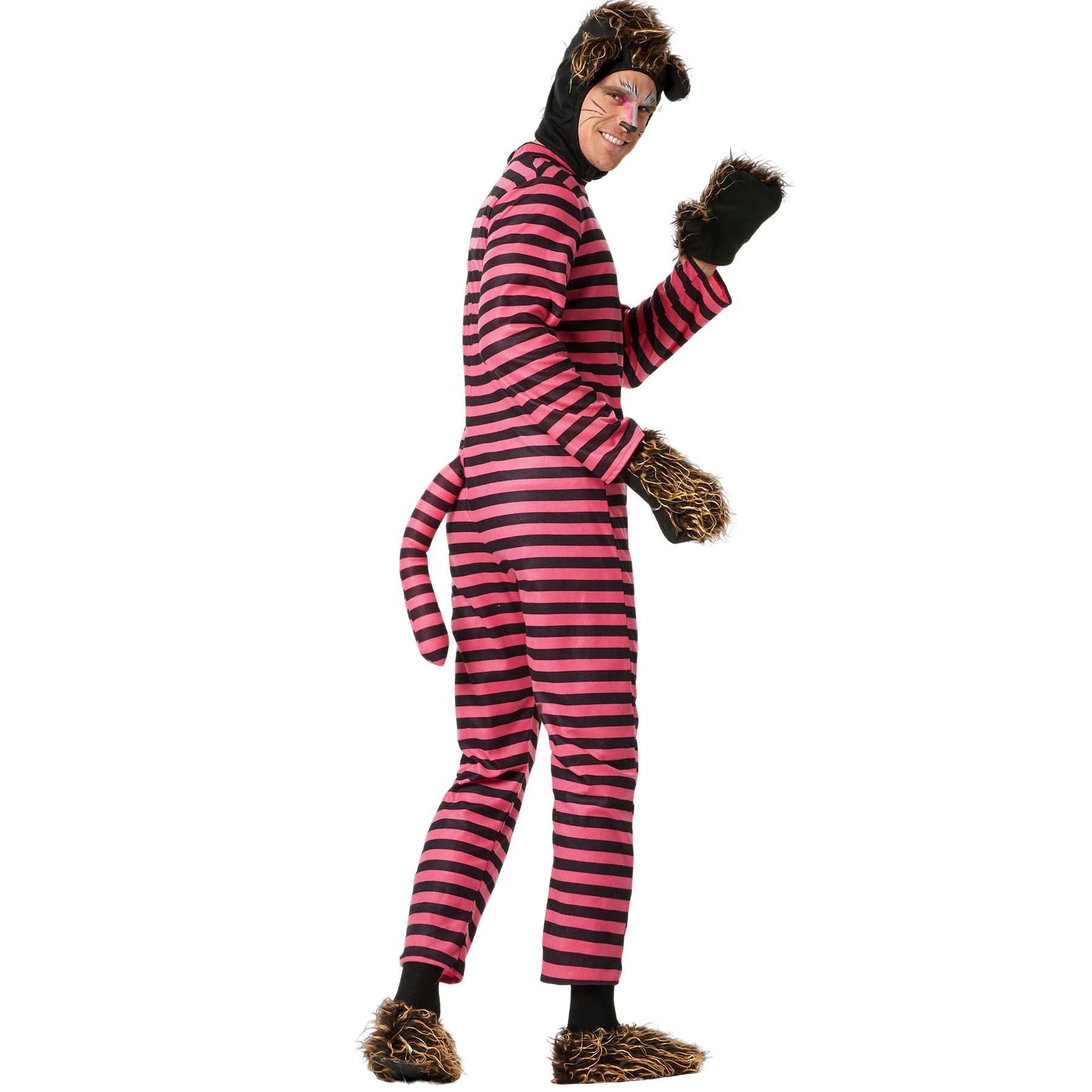 dressforfun Kostüm Faschingskleidung/Maskeradenverkleidung, in schwarz/pink, Gr. L, Kapuze mit Katzenohren, Handschuhe und Schuhe mit Kunstfellbesatz