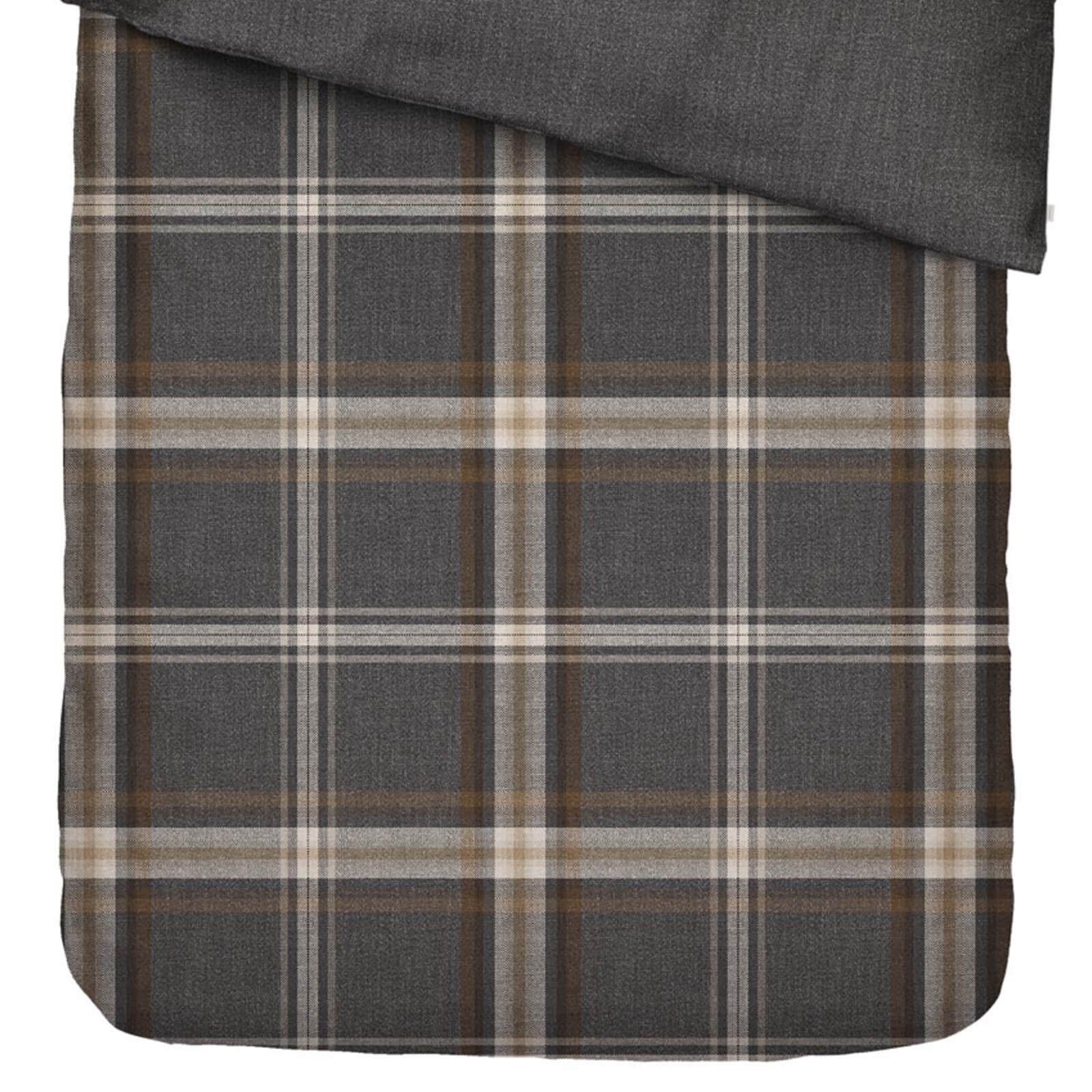 Essenza Bettwäsche Valentina Grey Flanell, Flanell, 2 teilig, kariert, Linien, flauschig – Bild 3 von 5