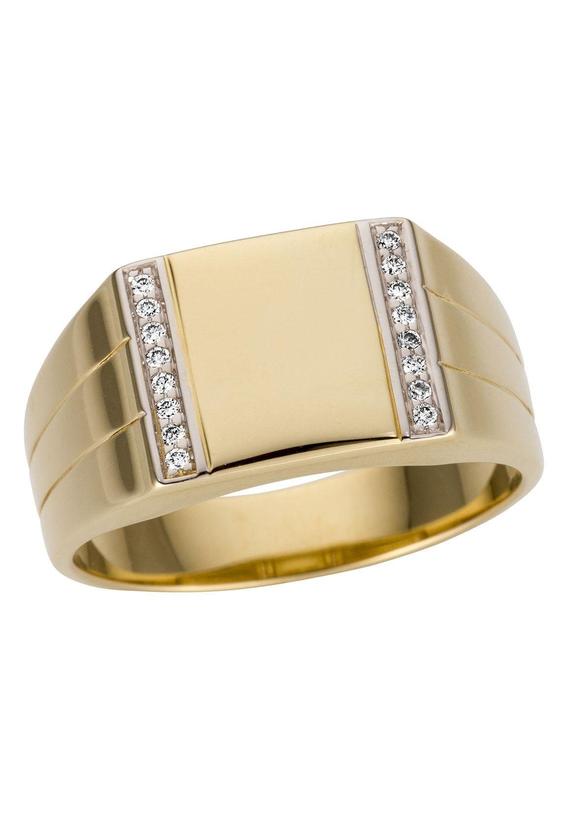 Firetti Goldring Schmuck Geschenk Gold 585 Herrenring Goldring, mit Brillanten