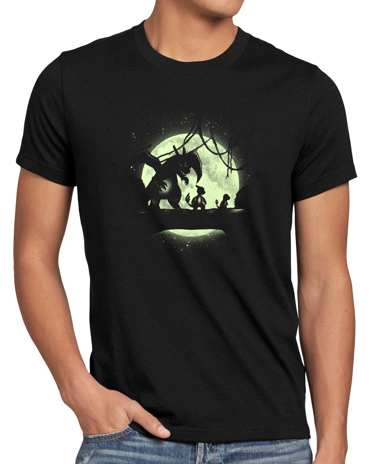 style3 T-Shirt pokemon charizard pikachu glumanda bisasam schiggy pokeball anime ash