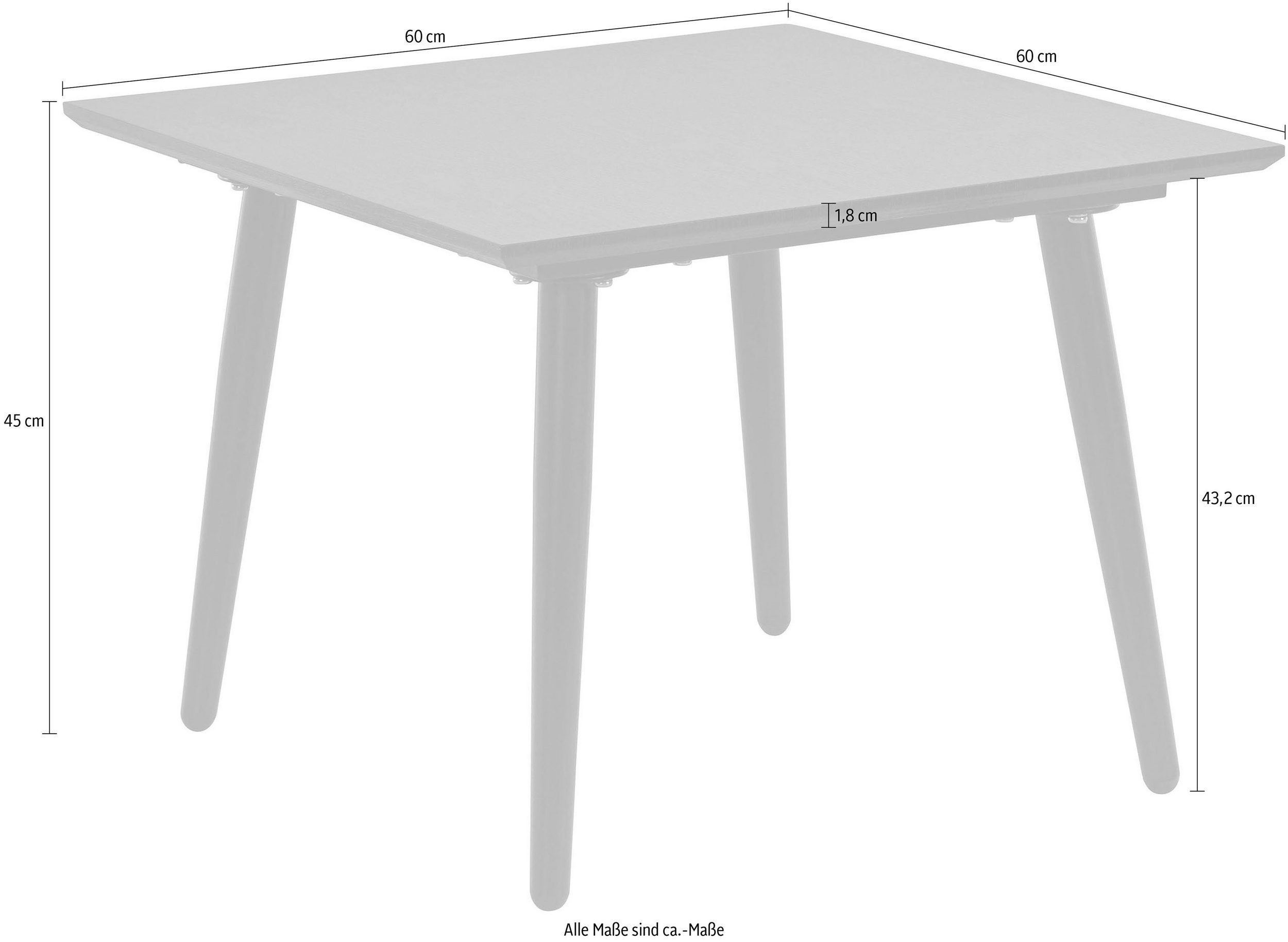 loft24 Beistelltisch Matcha, Tischplatte aus schwarz | FSC®-zertifizierter 60 MDF, Breite cm Marmor Metallbeine