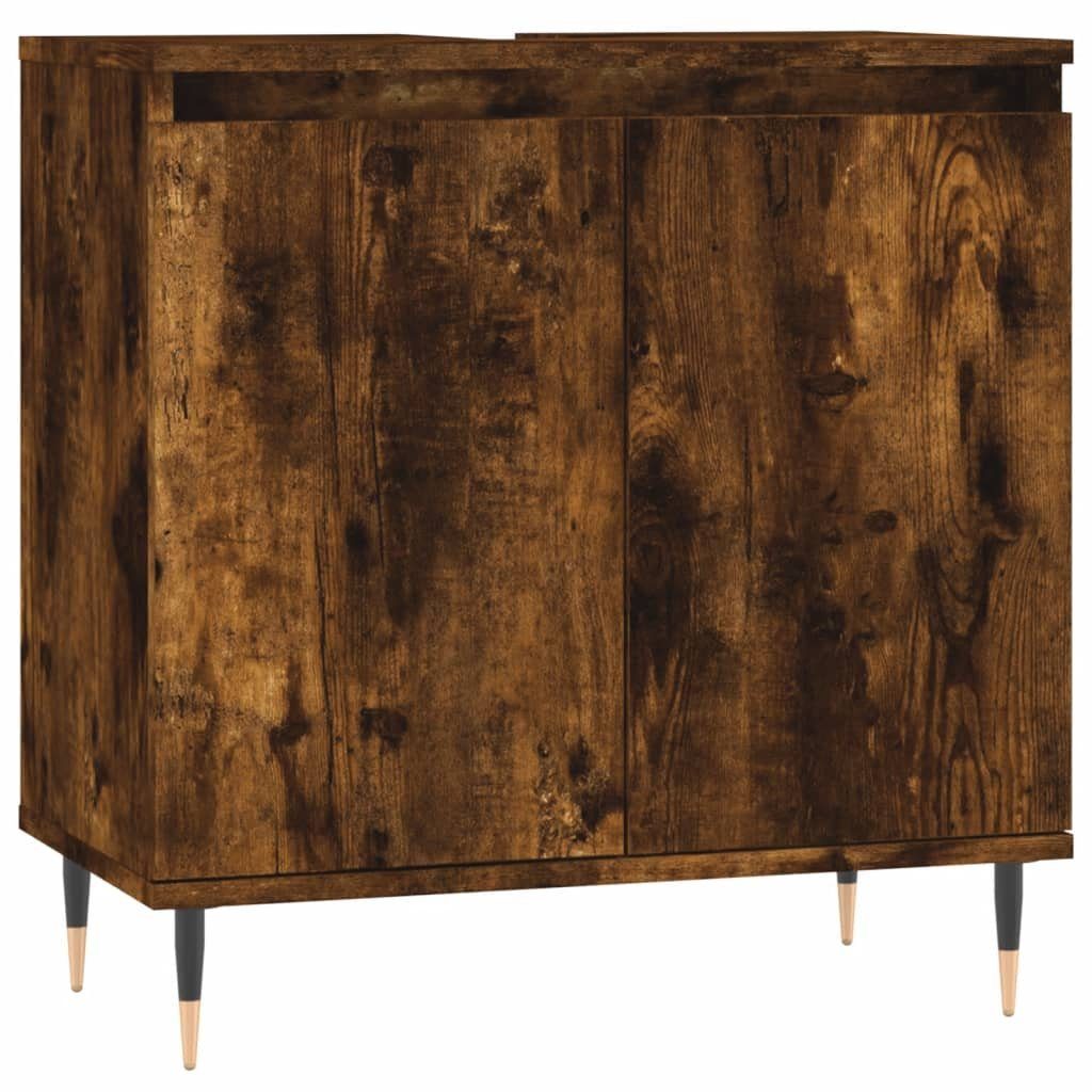 vidaXL Badezimmerspiegelschrank Badschrank (1-St) 58x33x60 Räuchereiche cm Holzwerkstoff