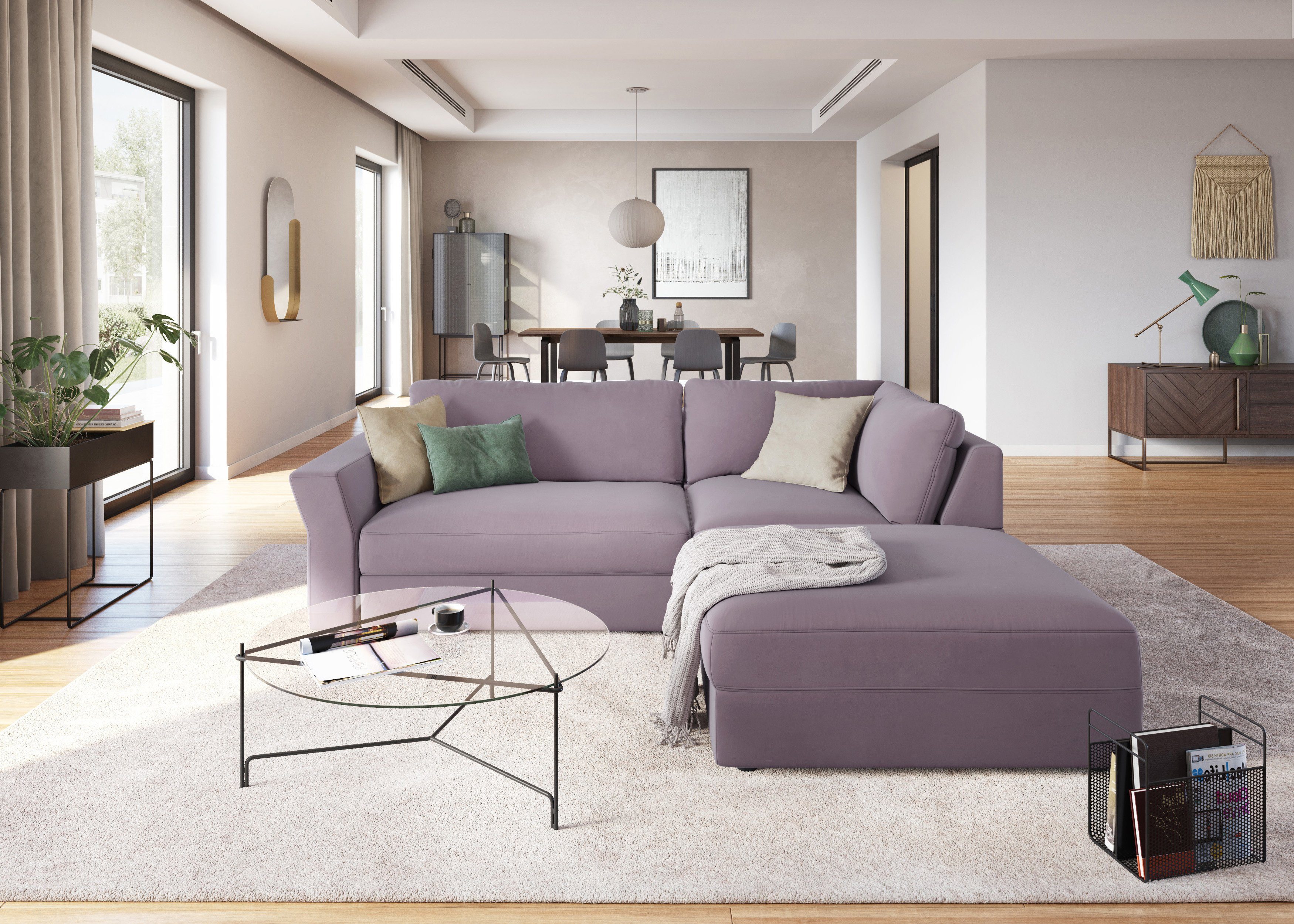 sit&more Ecksofa Cadabra L-Form, Breite 243 cm, inklusive Sitztiefenverstellung