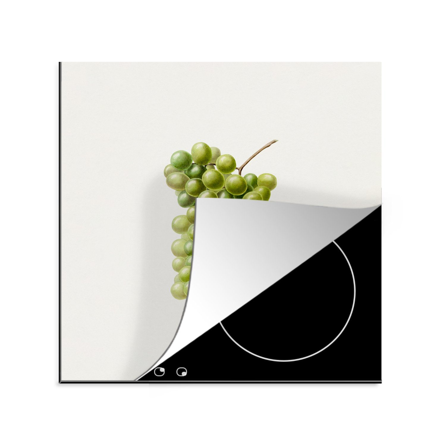 - cm, - (1 78x78 tlg), für Vinyl, Weintrauben Ceranfeldabdeckung, Obst MuchoWow Grün, Arbeitsplatte Herdblende-/Abdeckplatte küche