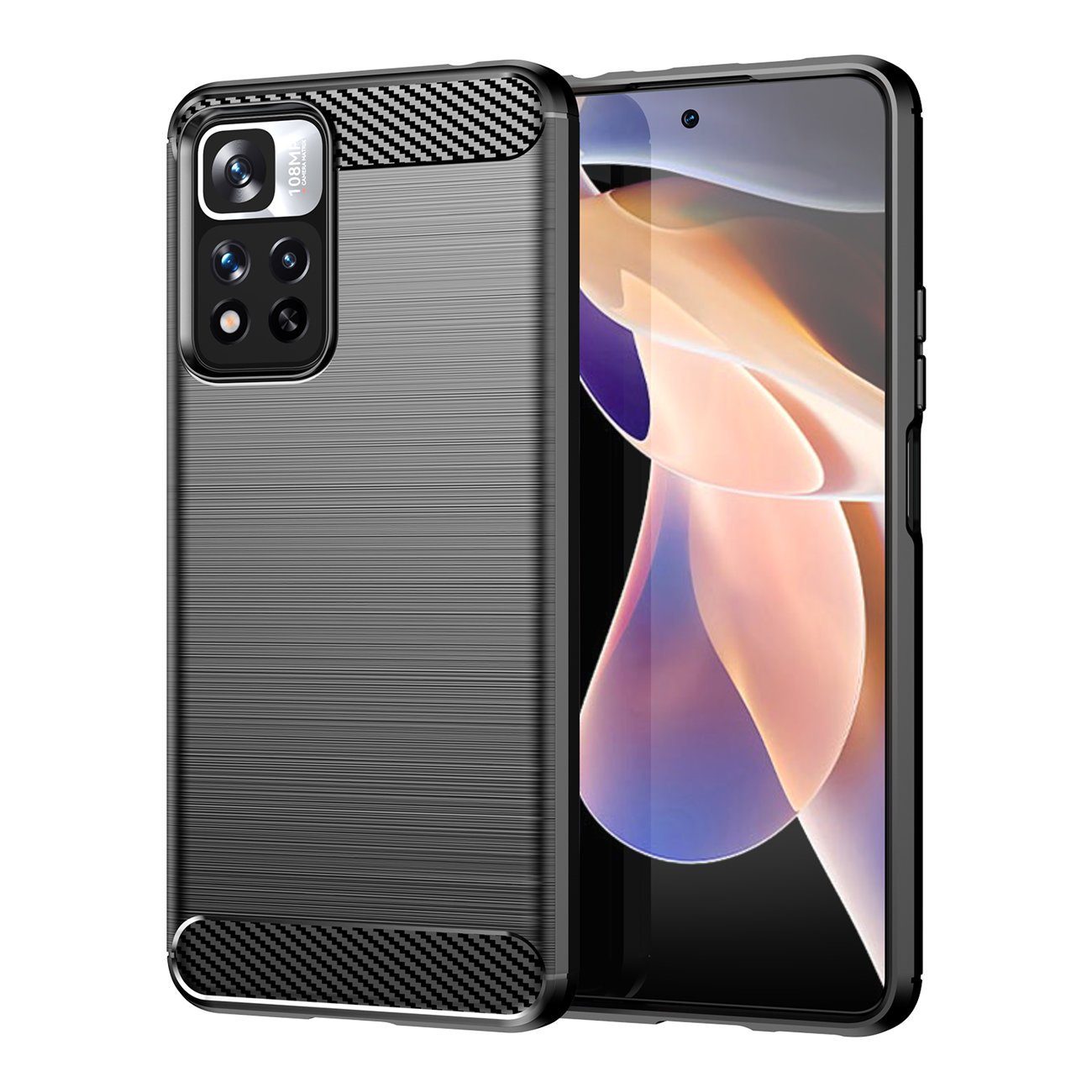 cofi1453 Handyhülle Hülle für XIAOMI REDMI NOTE 11 PRO 4G Schwarz 6,7 Zoll, Case Cover Schutzhülle Bumper