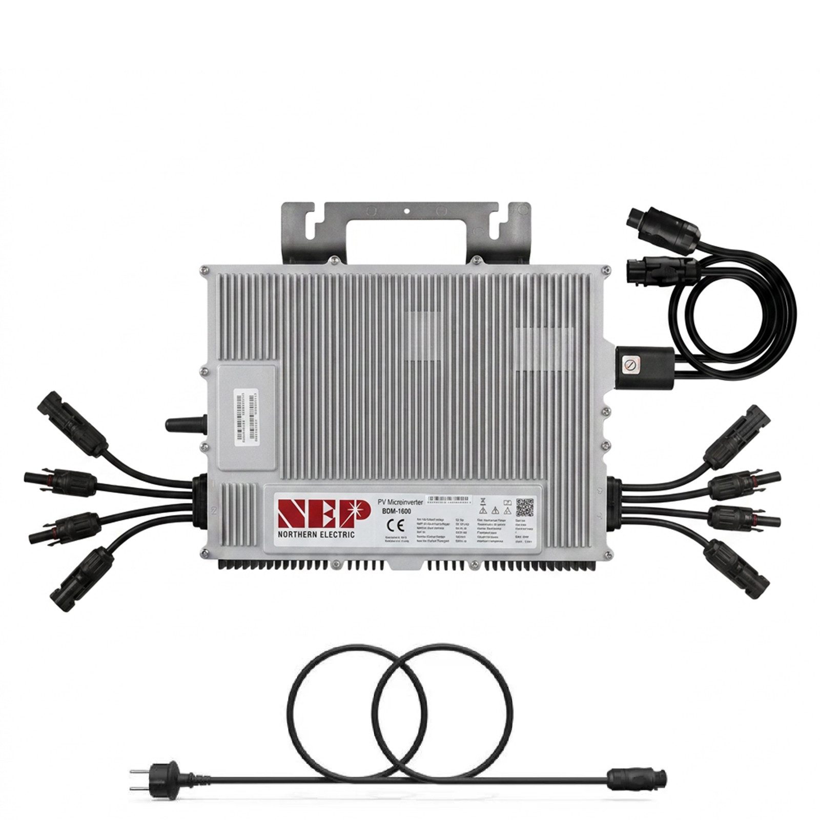 NEP Balkonkraftwerk Wechselrichter BDM-1600, 1600 W, 4x MPPT, 97.3% eff., IP67, Wi-Fi/PLC, Plug&Play