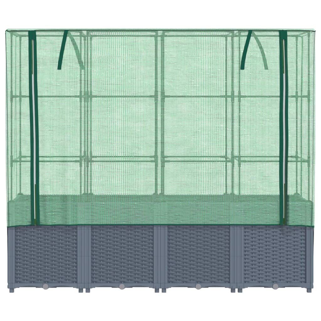 vidaXL Hochbeet Hochbeet mit Gewächshau...